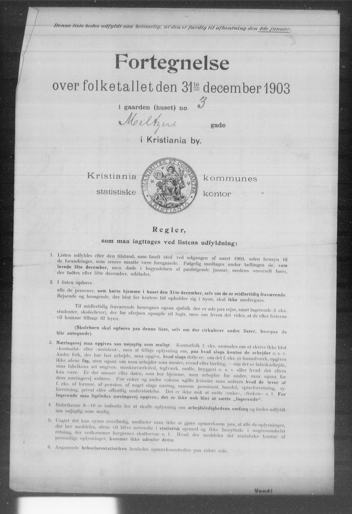 OBA, Kommunal folketelling 31.12.1903 for Kristiania kjøpstad, 1903, s. 12699