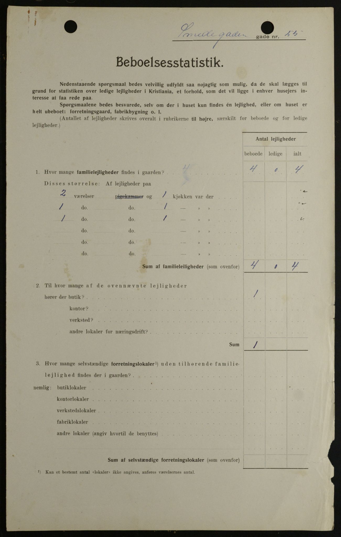 OBA, Kommunal folketelling 1.2.1908 for Kristiania kjøpstad, 1908, s. 87907