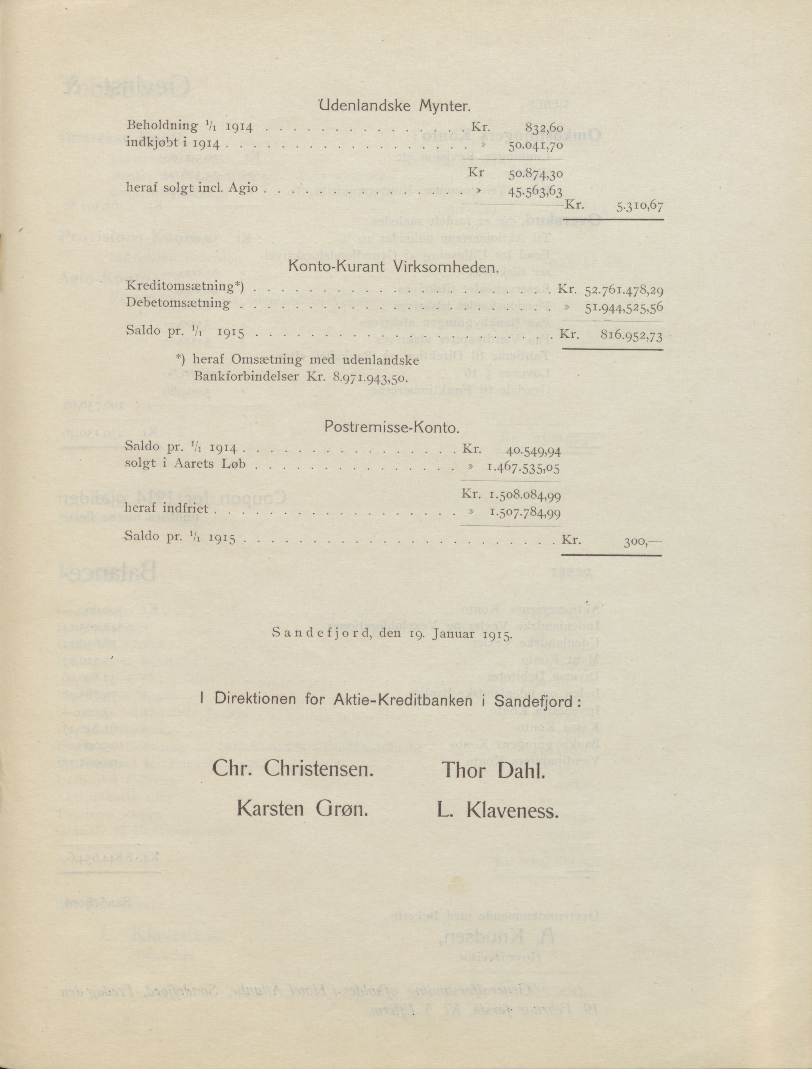 Privatbanken i Sandefjord AS, VEMU/ARS-A-1256/X/L0001: Årsberetninger, 1912-1929, s. 21