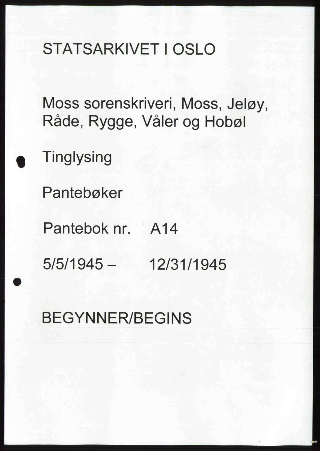 Moss sorenskriveri, SAO/A-10168: Pantebok nr. A14, 1945-1946