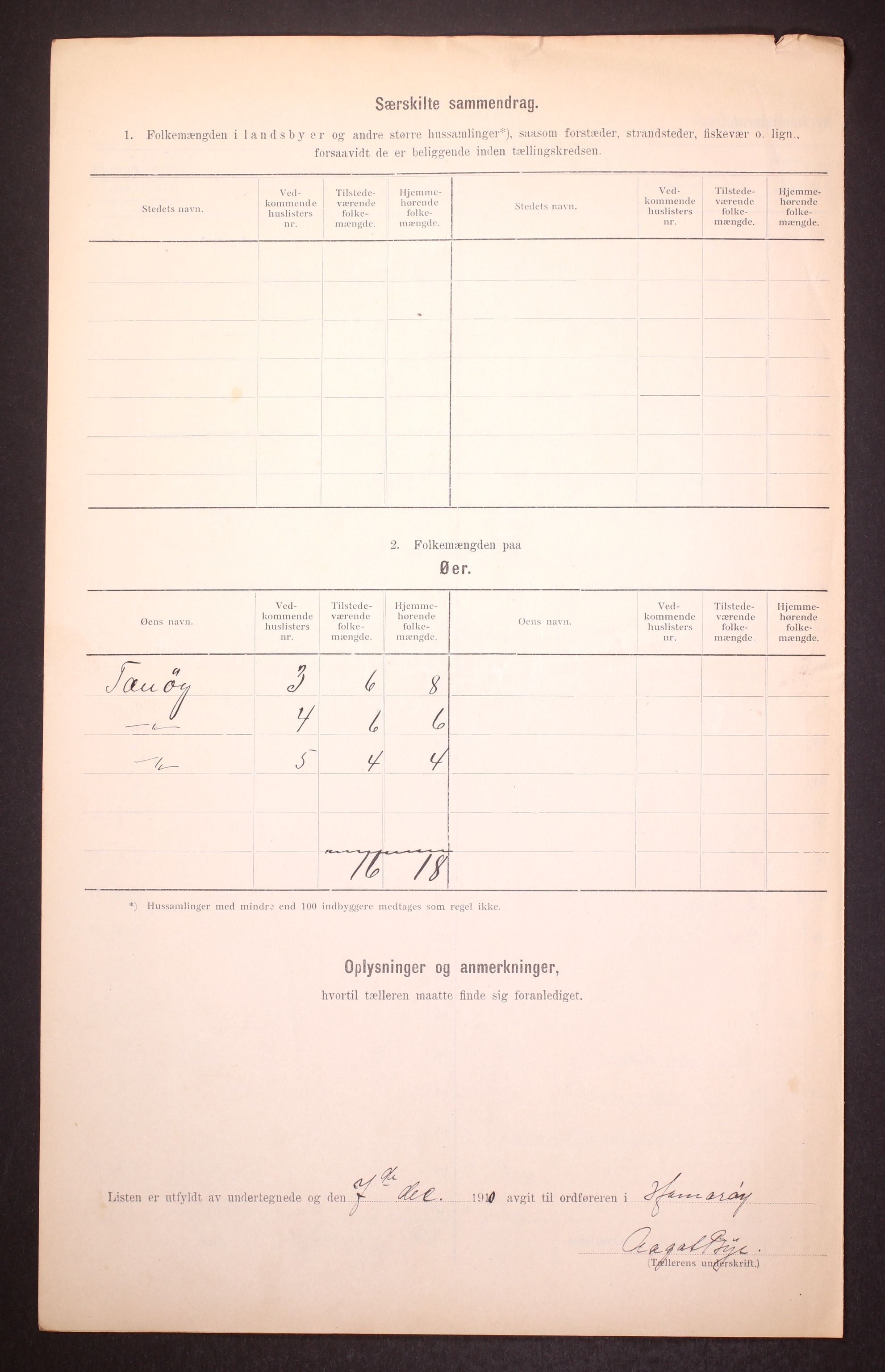 RA, Folketelling 1910 for 1849 Hamarøy herred, 1910, s. 9