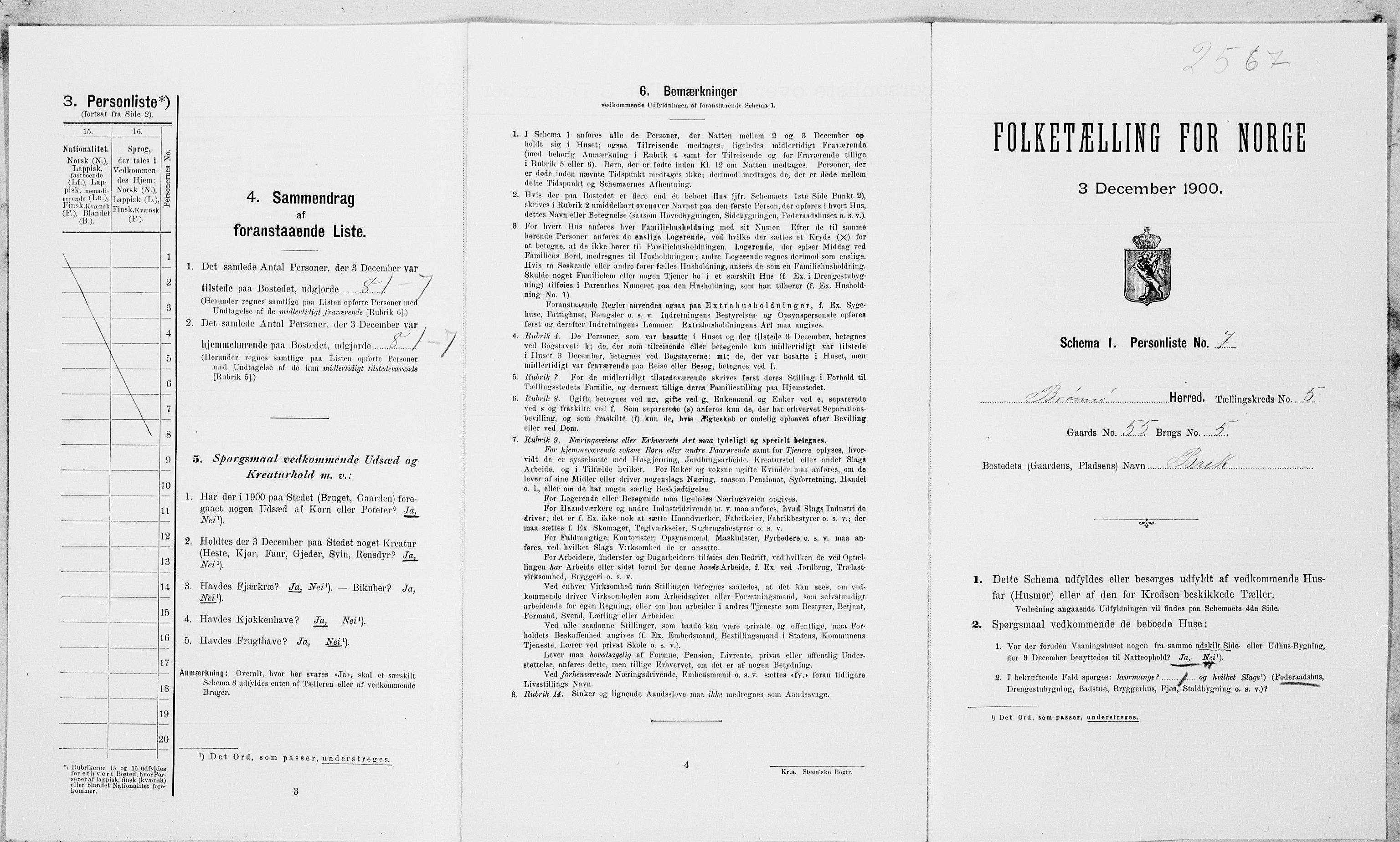 SAT, Folketelling 1900 for 1814 Brønnøy herred, 1900, s. 569