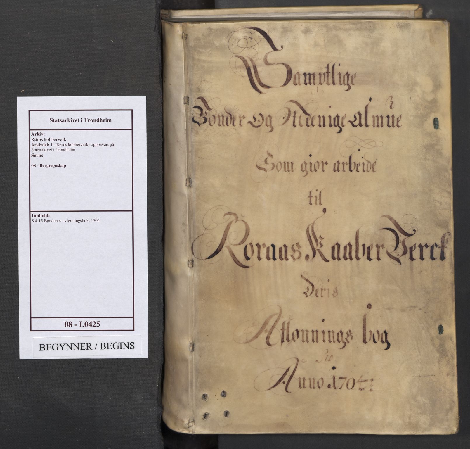 Røros kobberverk, SAT/PA-0211/1/08/L0425: 8.4.15 Bøndenes avlønningsbok, 1704