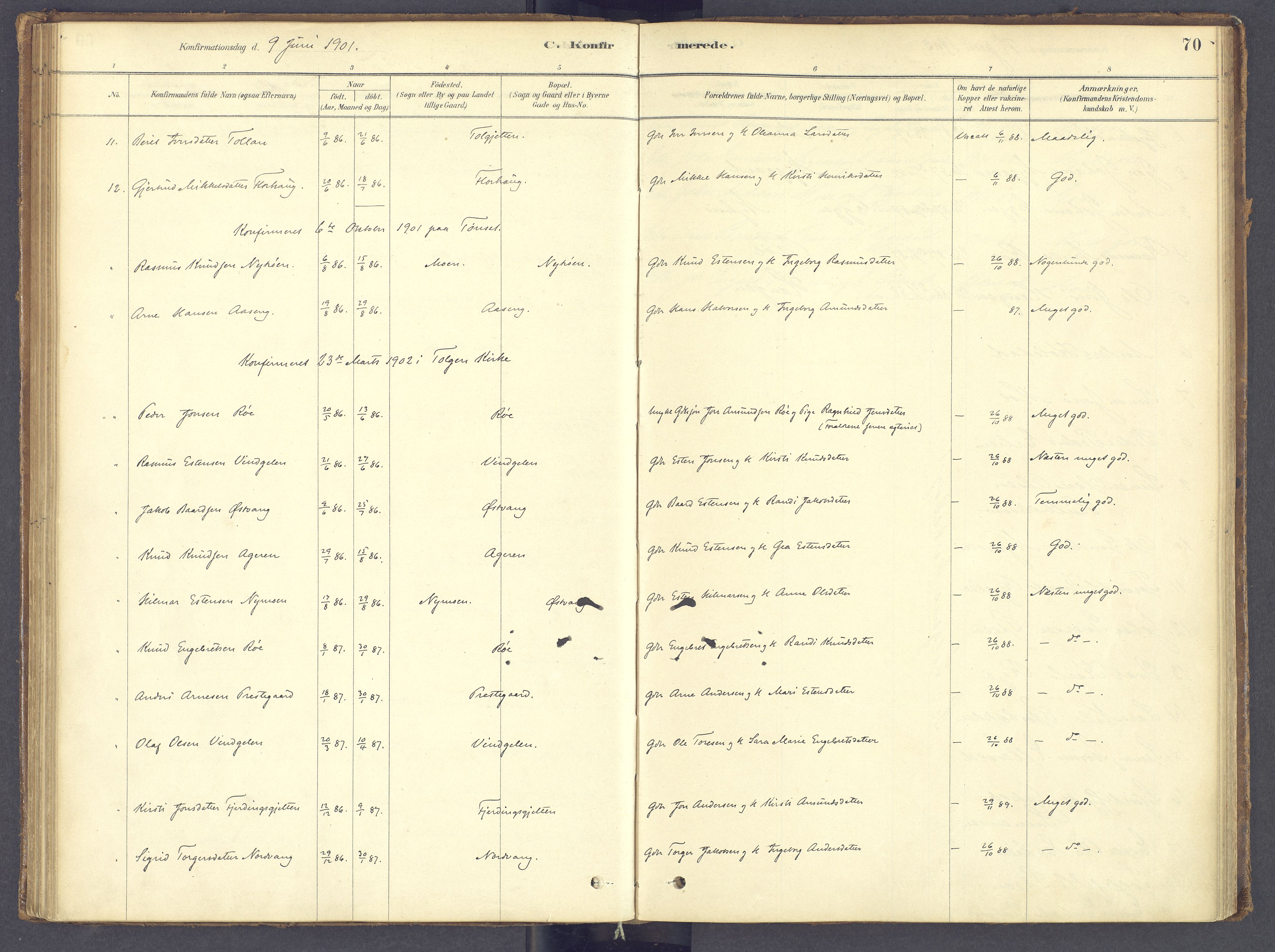 Tolga prestekontor, AV/SAH-PREST-062/K/L0012: Ministerialbok nr. 12, 1877-1925, s. 70