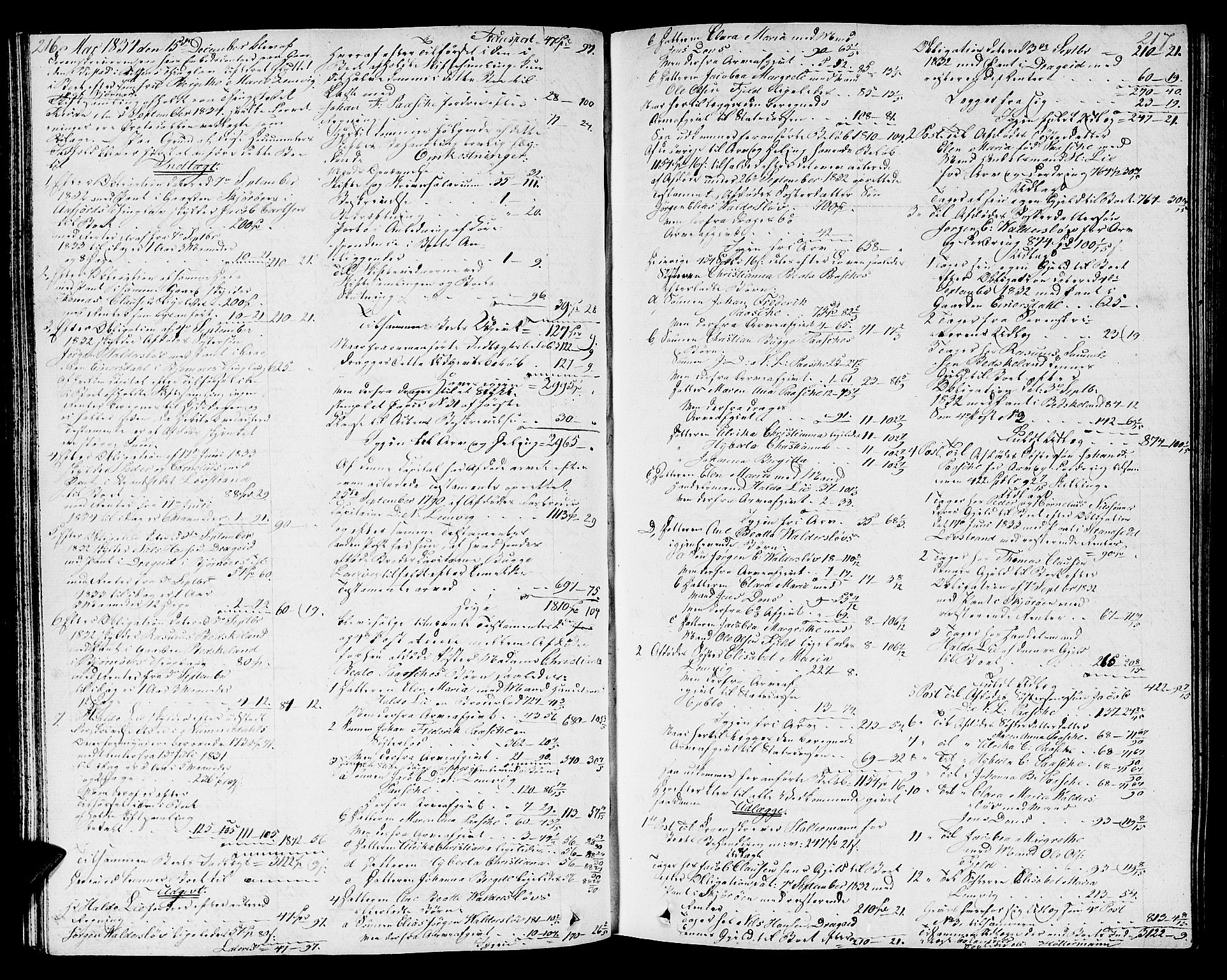 Fosen sorenskriveri, AV/SAT-A-1107/1/3/3A/L0020: Skifteprotokoll nr. 14, 1831-1840, s. 216-217