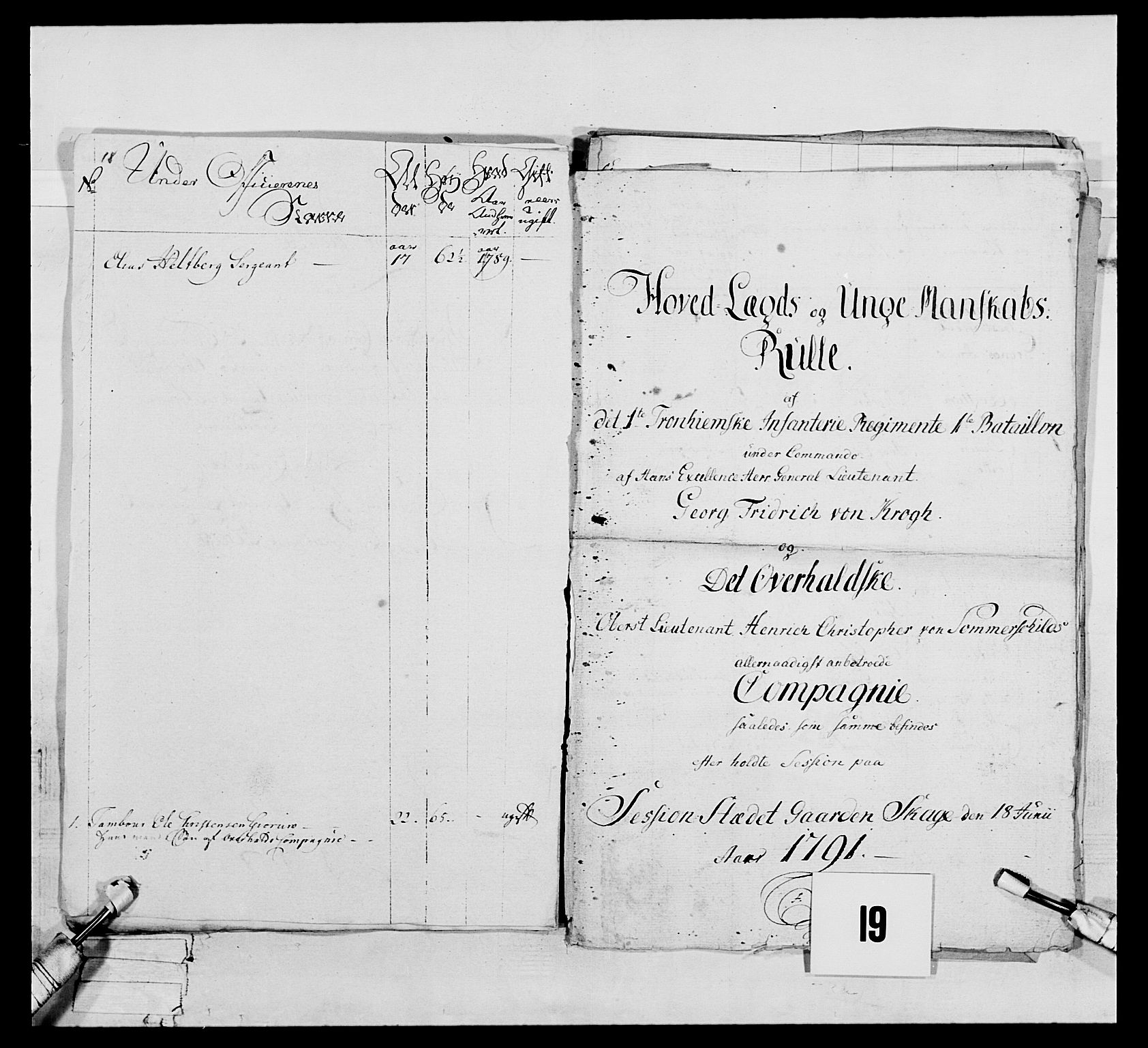 Generalitets- og kommissariatskollegiet, Det kongelige norske kommissariatskollegium, AV/RA-EA-5420/E/Eh/L0075a: 1. Trondheimske nasjonale infanteriregiment, 1789-1811, s. 90