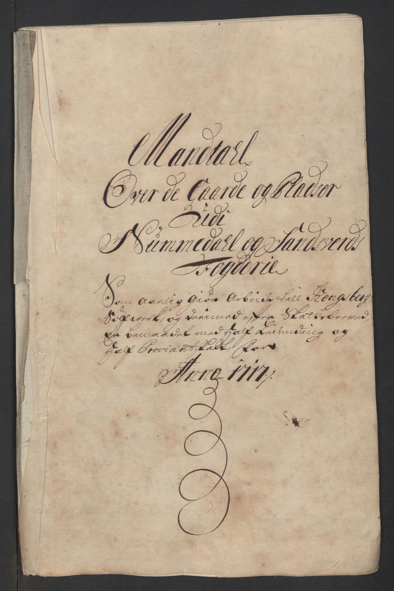 Rentekammeret inntil 1814, Reviderte regnskaper, Fogderegnskap, AV/RA-EA-4092/R24/L1593: Fogderegnskap Numedal og Sandsvær, 1717, s. 312