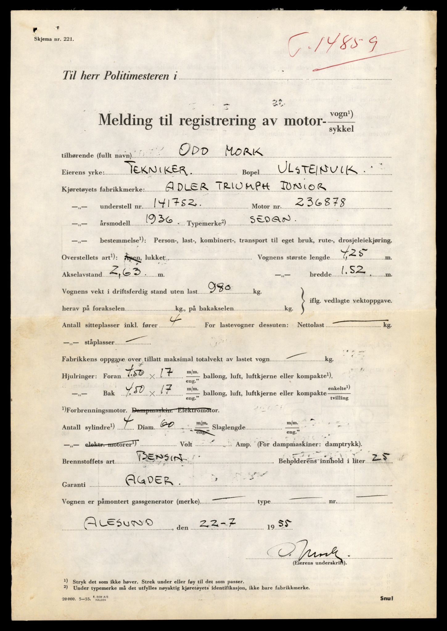 Møre og Romsdal vegkontor - Ålesund trafikkstasjon, AV/SAT-A-4099/F/Fe/L0048: Registreringskort for kjøretøy T 14721 - T 14863, 1927-1998, s. 3195