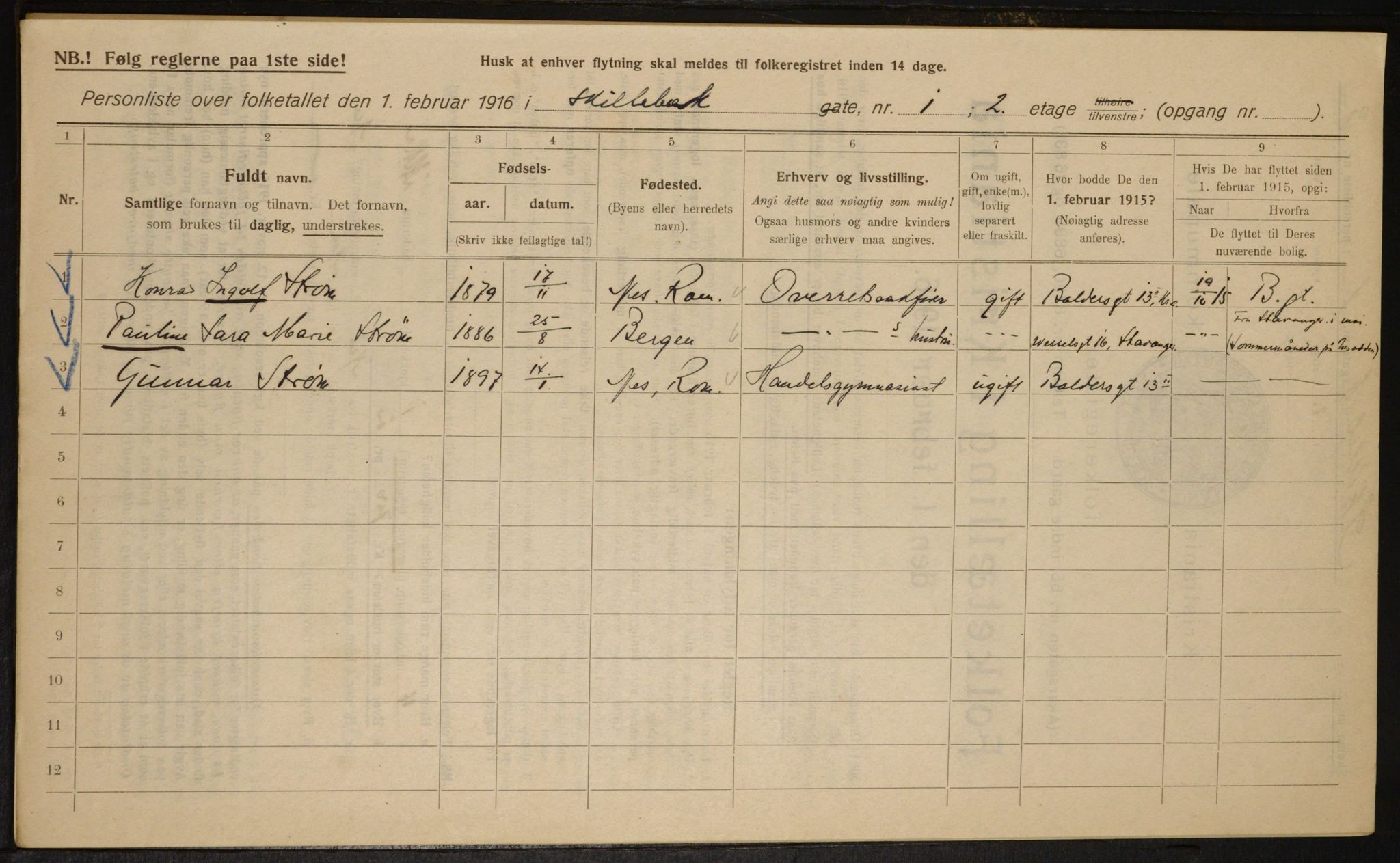 OBA, Kommunal folketelling 1.2.1916 for Kristiania, 1916, s. 97896