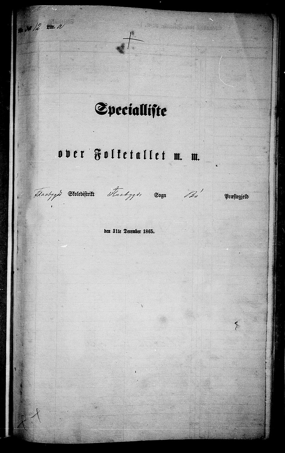 RA, Folketelling 1865 for 0821P Bø prestegjeld, 1865, s. 197