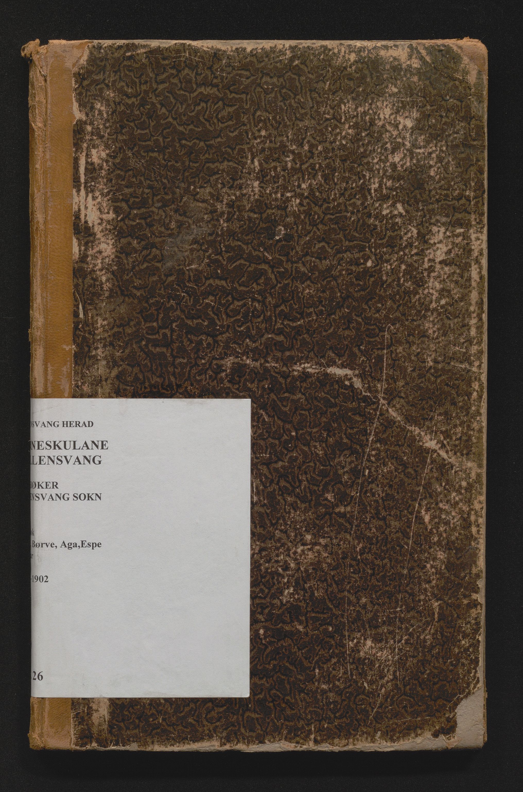 Ullensvang herad. Barneskulane , IKAH/1231b-231/G/Ga/Gaa/L0026: Dagbok for Sekse, Børve, Aga, Espe krinsar , 1894-1902