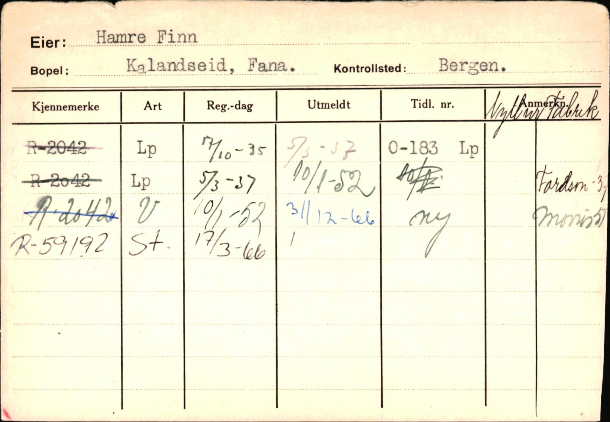 Statens vegvesen, Hordaland vegkontor, SAB/A-5201/2/Ha/L0018: R-eierkort H, 1920-1971, s. 602