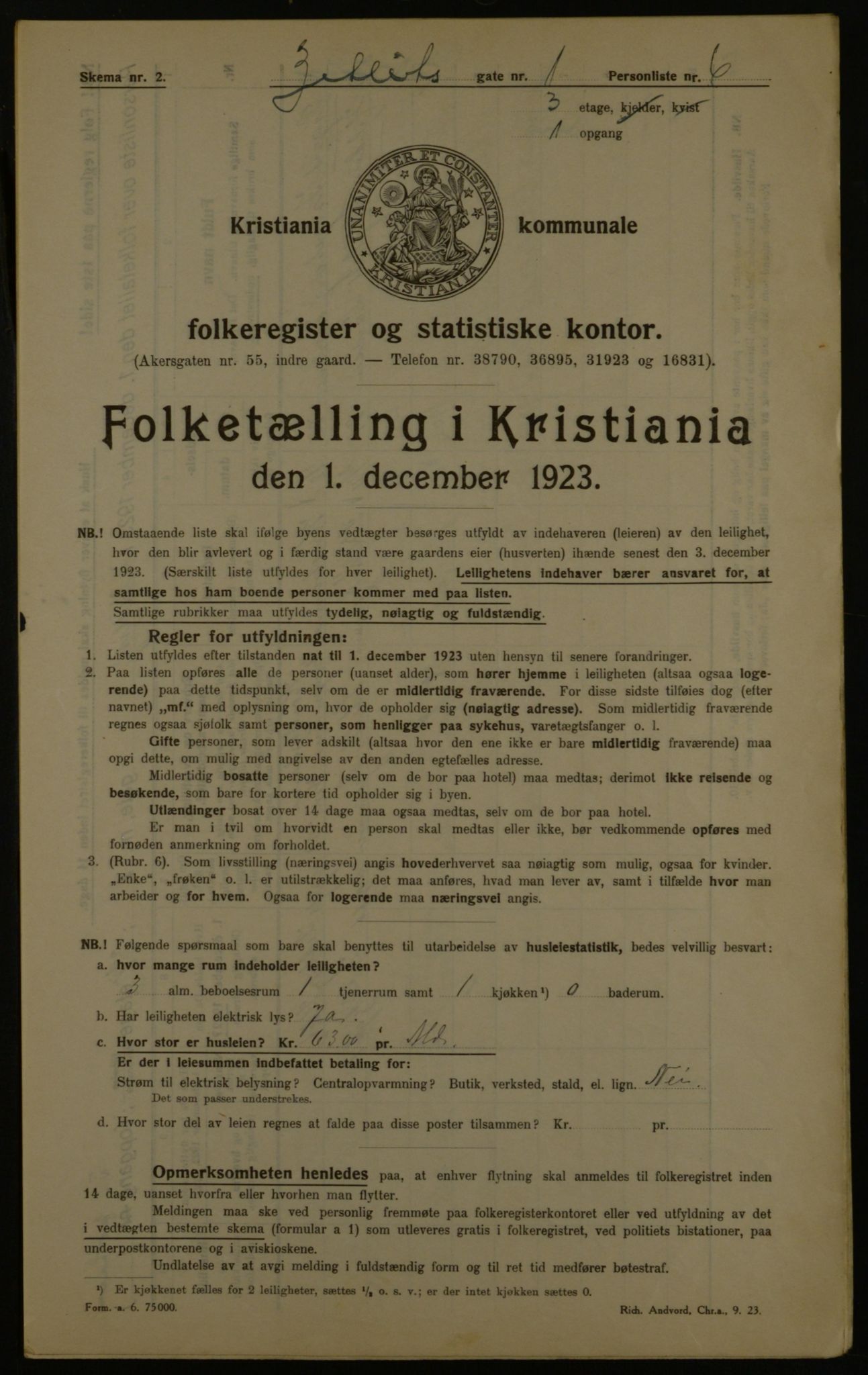 OBA, Kommunal folketelling 1.12.1923 for Kristiania, 1923, s. 141867