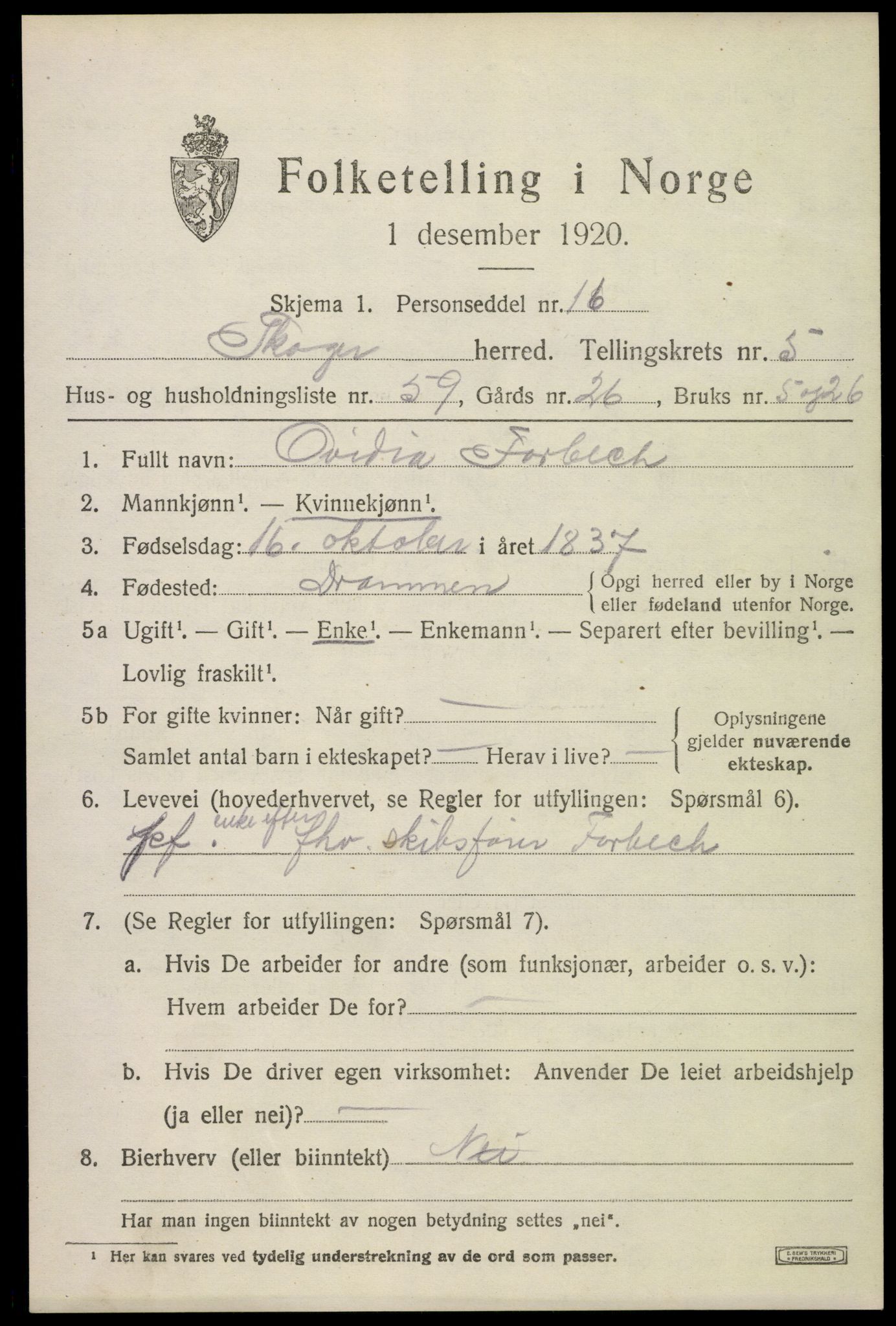 SAKO, Folketelling 1920 for 0712 Skoger herred, 1920, s. 11661