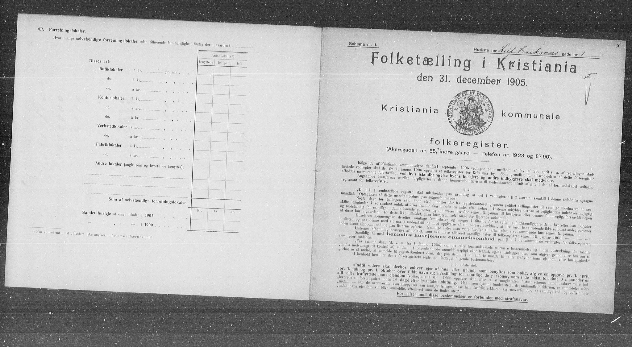 OBA, Kommunal folketelling 31.12.1905 for Kristiania kjøpstad, 1905, s. 30070