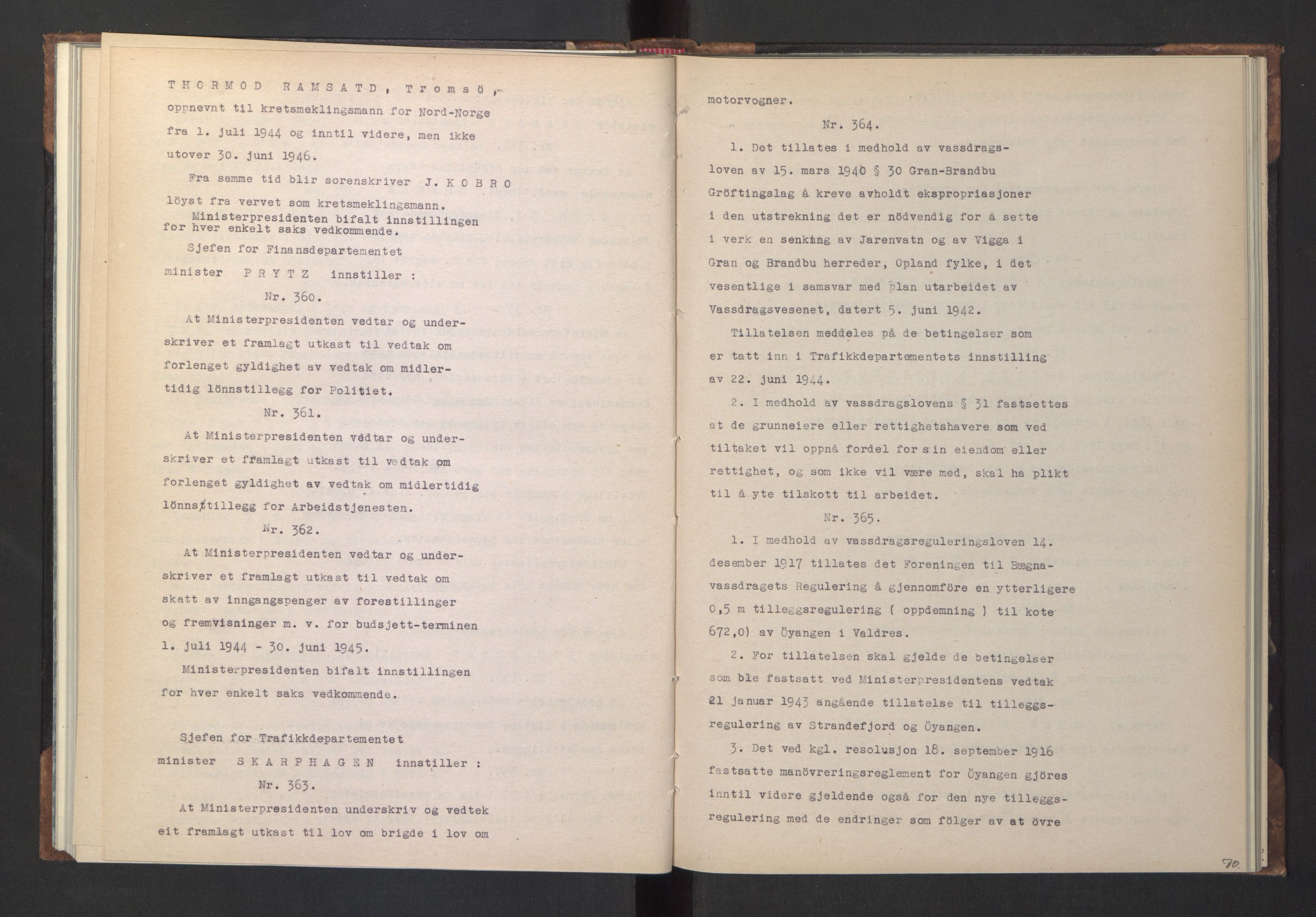 NS-administrasjonen 1940-1945 (Statsrådsekretariatet, de kommisariske statsråder mm), RA/S-4279/D/Da/L0005: Protokoll fra ministermøter, 1944, s. 72