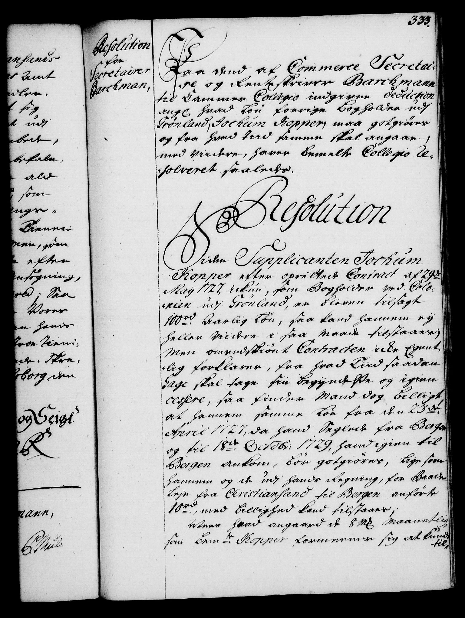 Rentekammeret, Kammerkanselliet, RA/EA-3111/G/Gg/Gga/L0004: Norsk ekspedisjonsprotokoll med register (merket RK 53.4), 1734-1741, s. 333