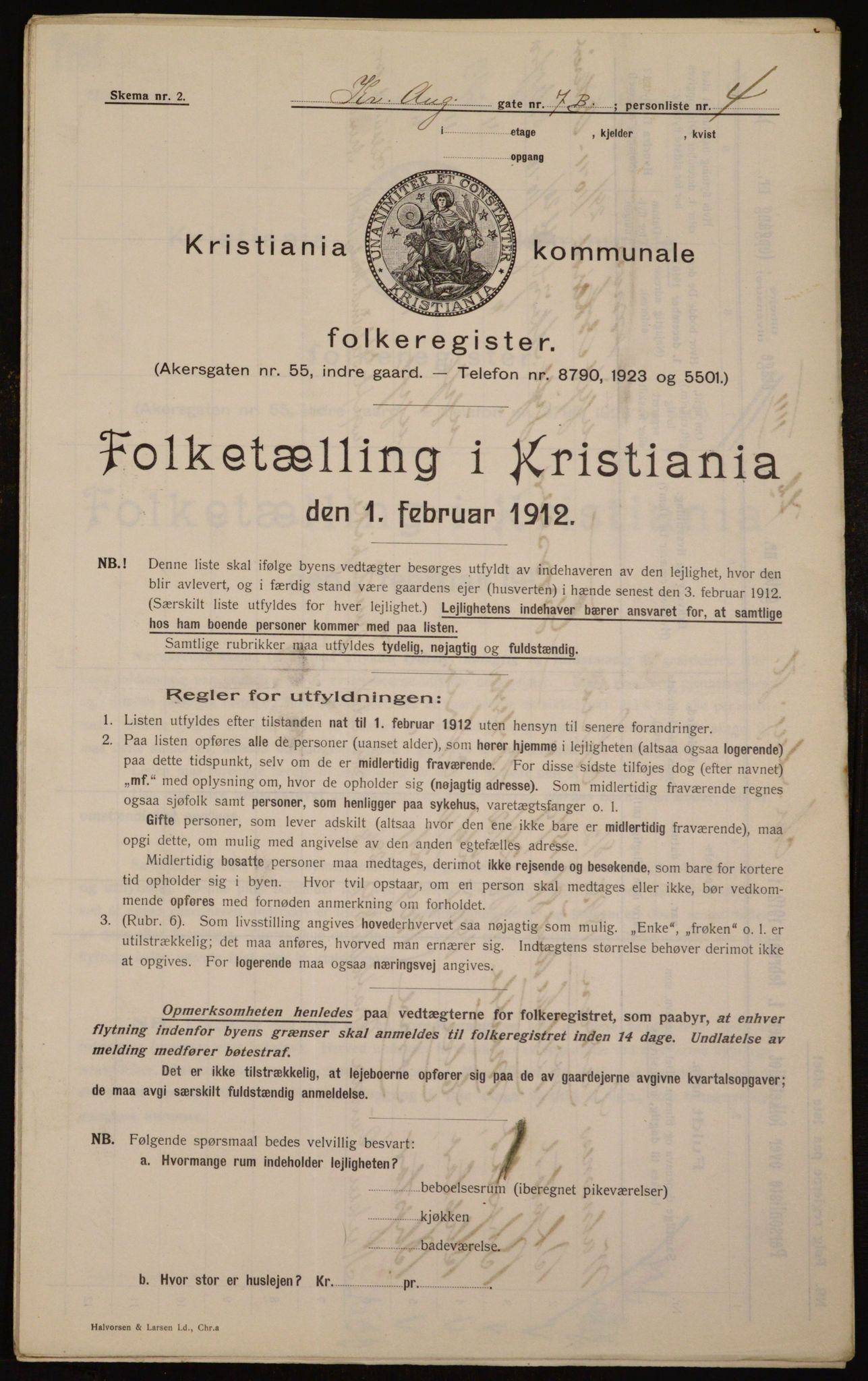 OBA, Kommunal folketelling 1.2.1912 for Kristiania, 1912, s. 54243