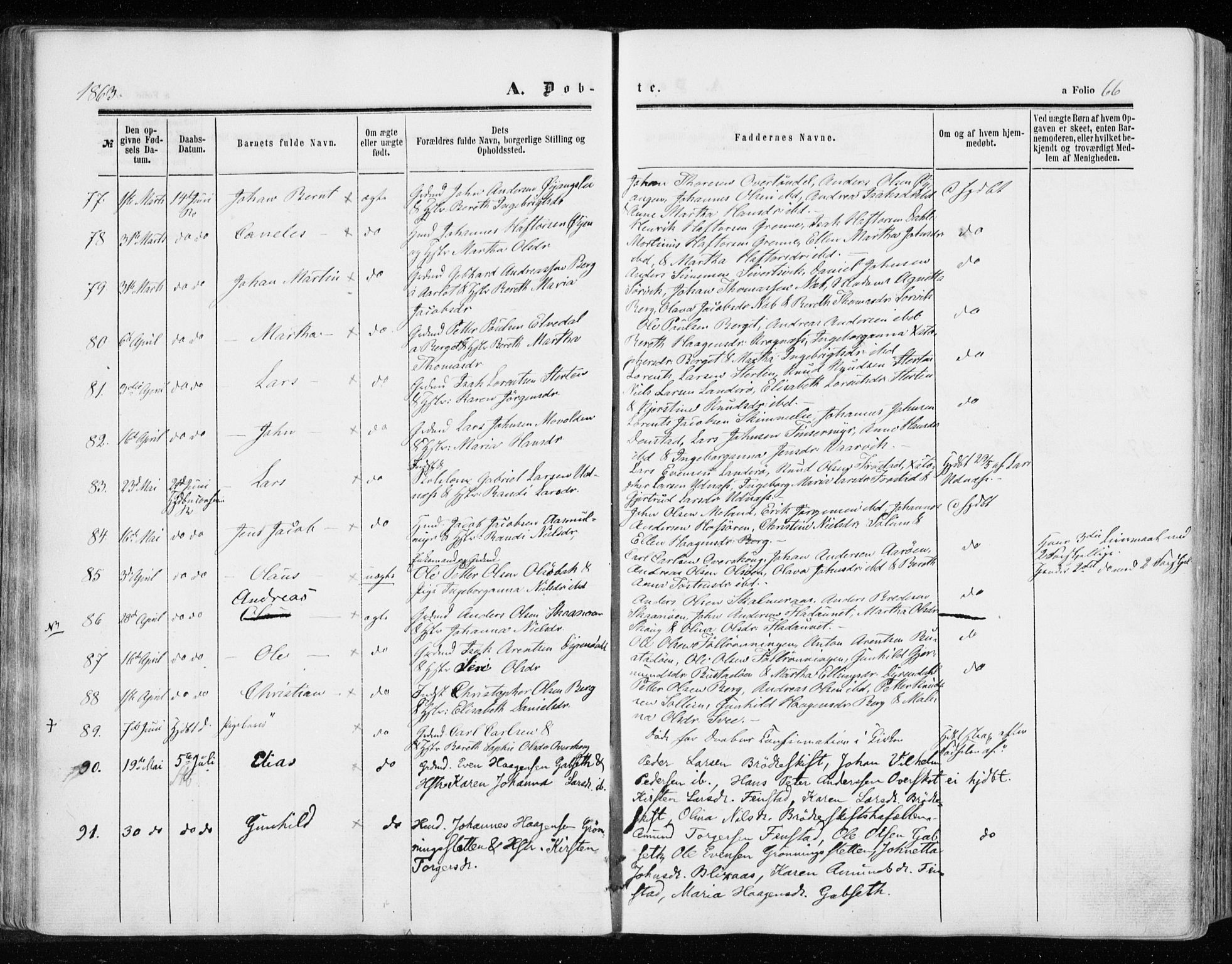 Ministerialprotokoller, klokkerbøker og fødselsregistre - Sør-Trøndelag, SAT/A-1456/646/L0612: Ministerialbok nr. 646A10, 1858-1869, s. 66