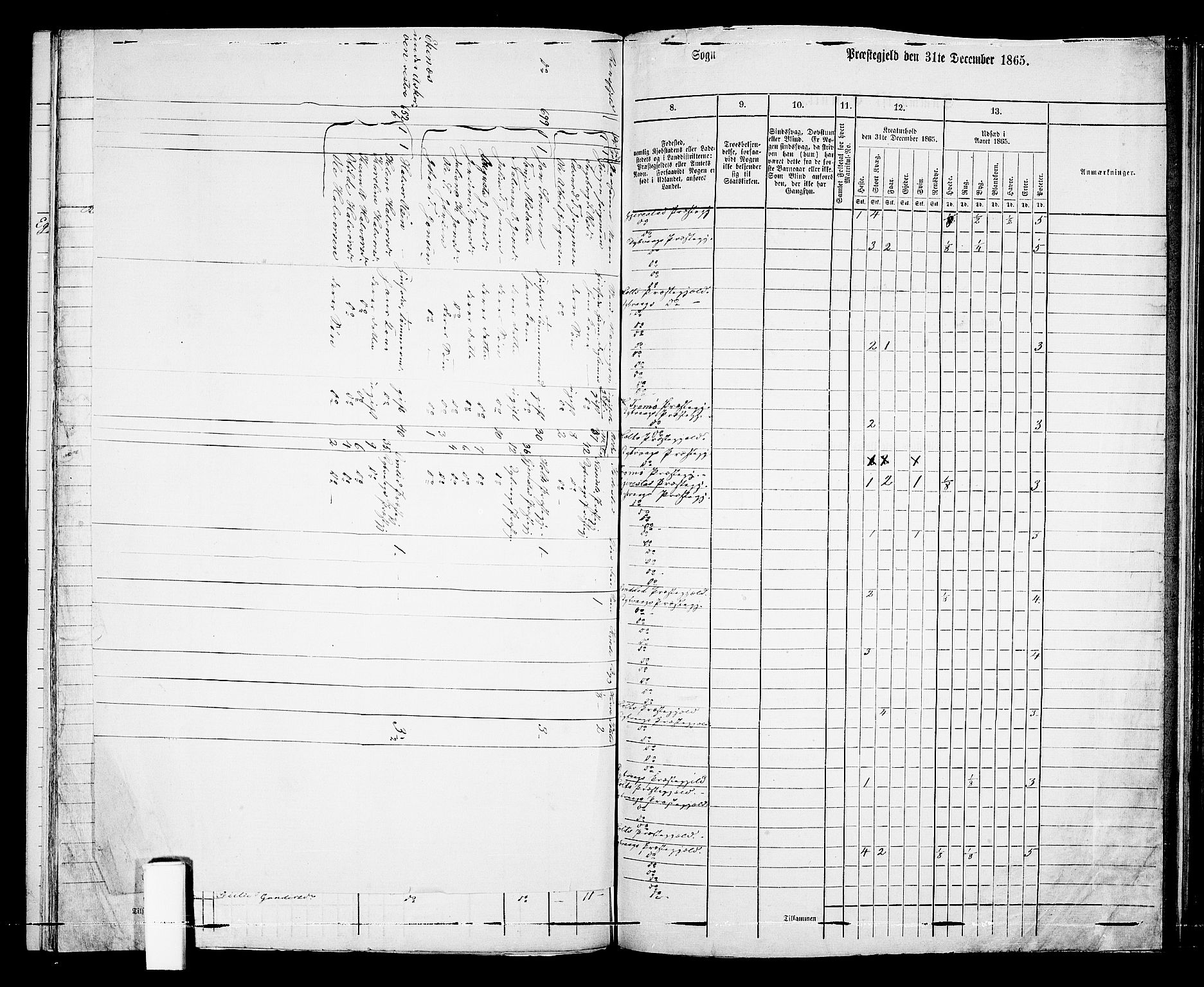 RA, Folketelling 1865 for 0915P Dypvåg prestegjeld, 1865, s. 106