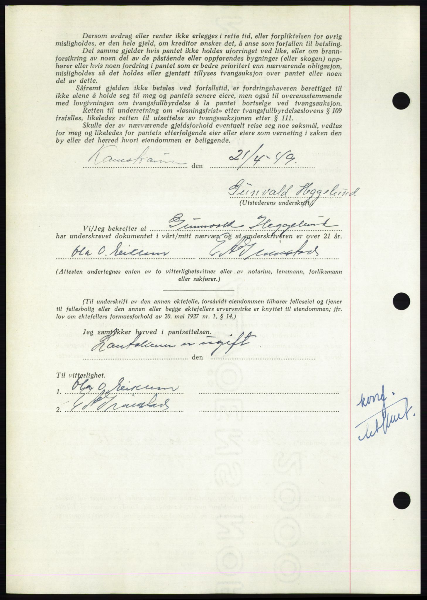 Nordmøre sorenskriveri, AV/SAT-A-4132/1/2/2Ca: Pantebok nr. B101, 1949-1949, Dagboknr: 1368/1949