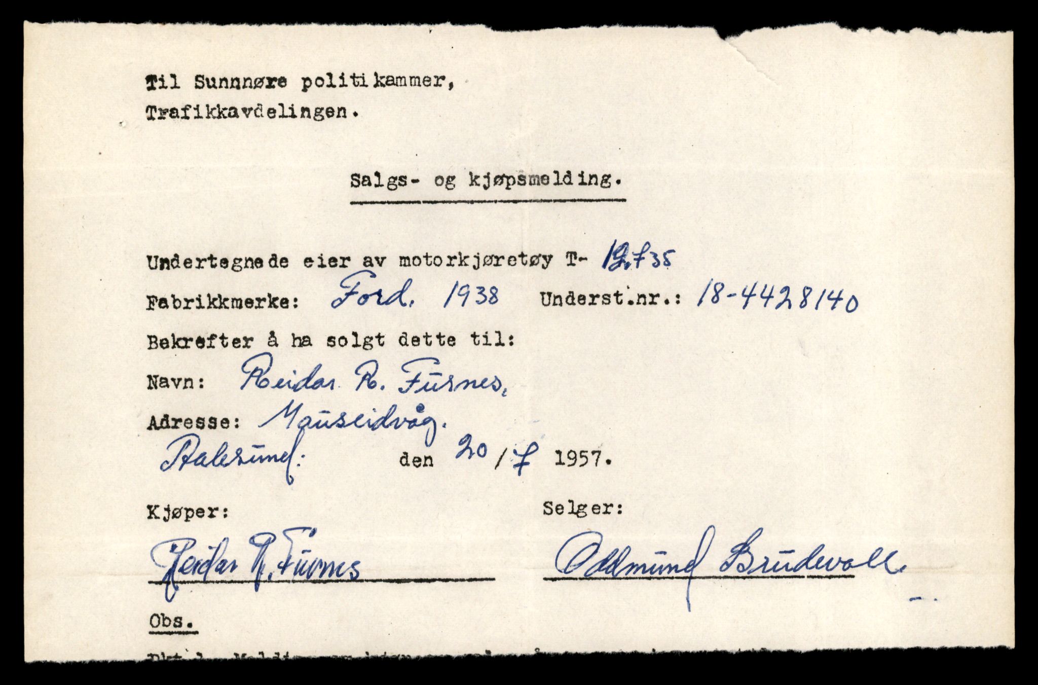 Møre og Romsdal vegkontor - Ålesund trafikkstasjon, AV/SAT-A-4099/F/Fe/L0035: Registreringskort for kjøretøy T 12653 - T 12829, 1927-1998, s. 1560