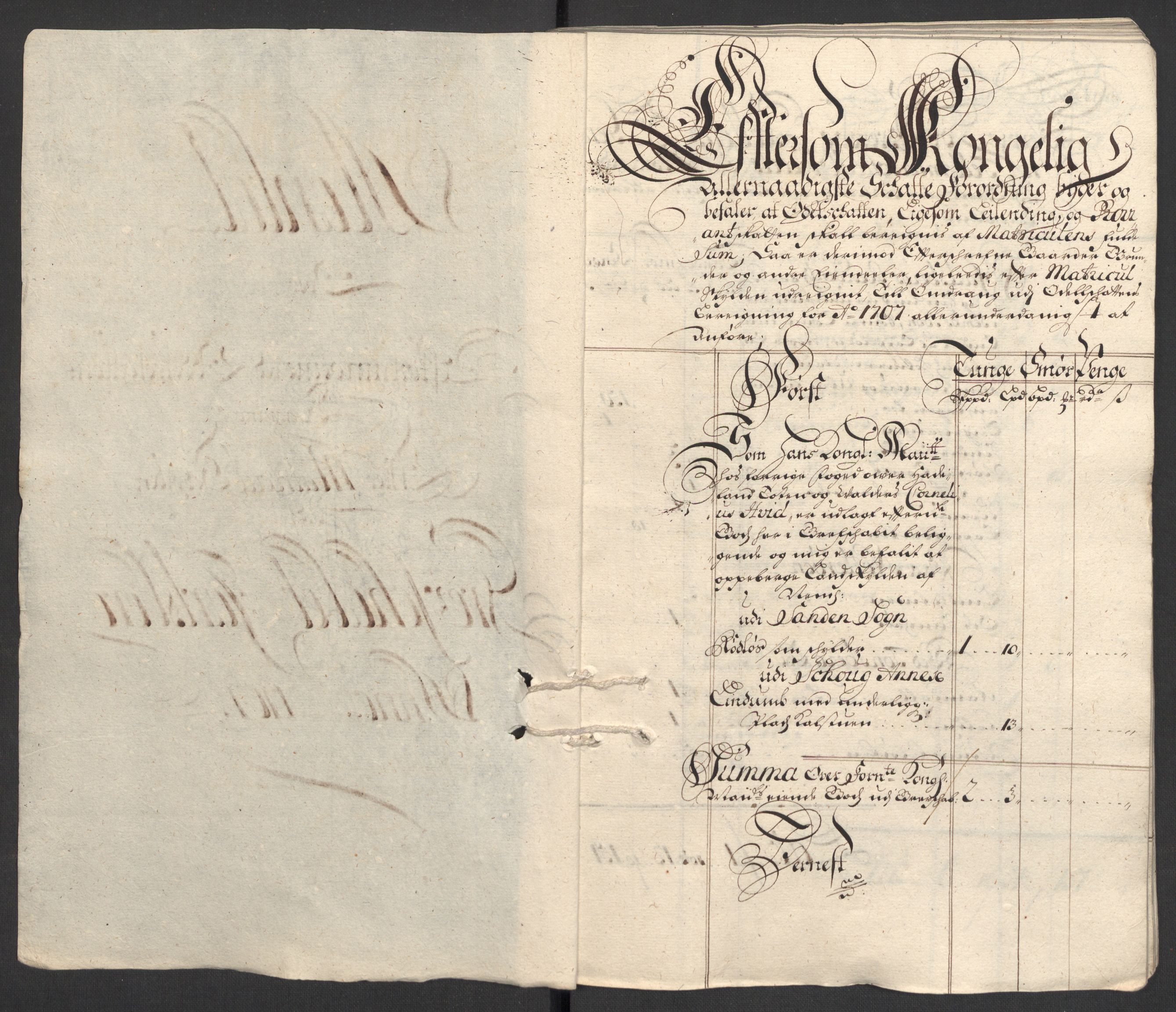 Rentekammeret inntil 1814, Reviderte regnskaper, Fogderegnskap, RA/EA-4092/R32/L1872: Fogderegnskap Jarlsberg grevskap, 1706-1707, s. 433