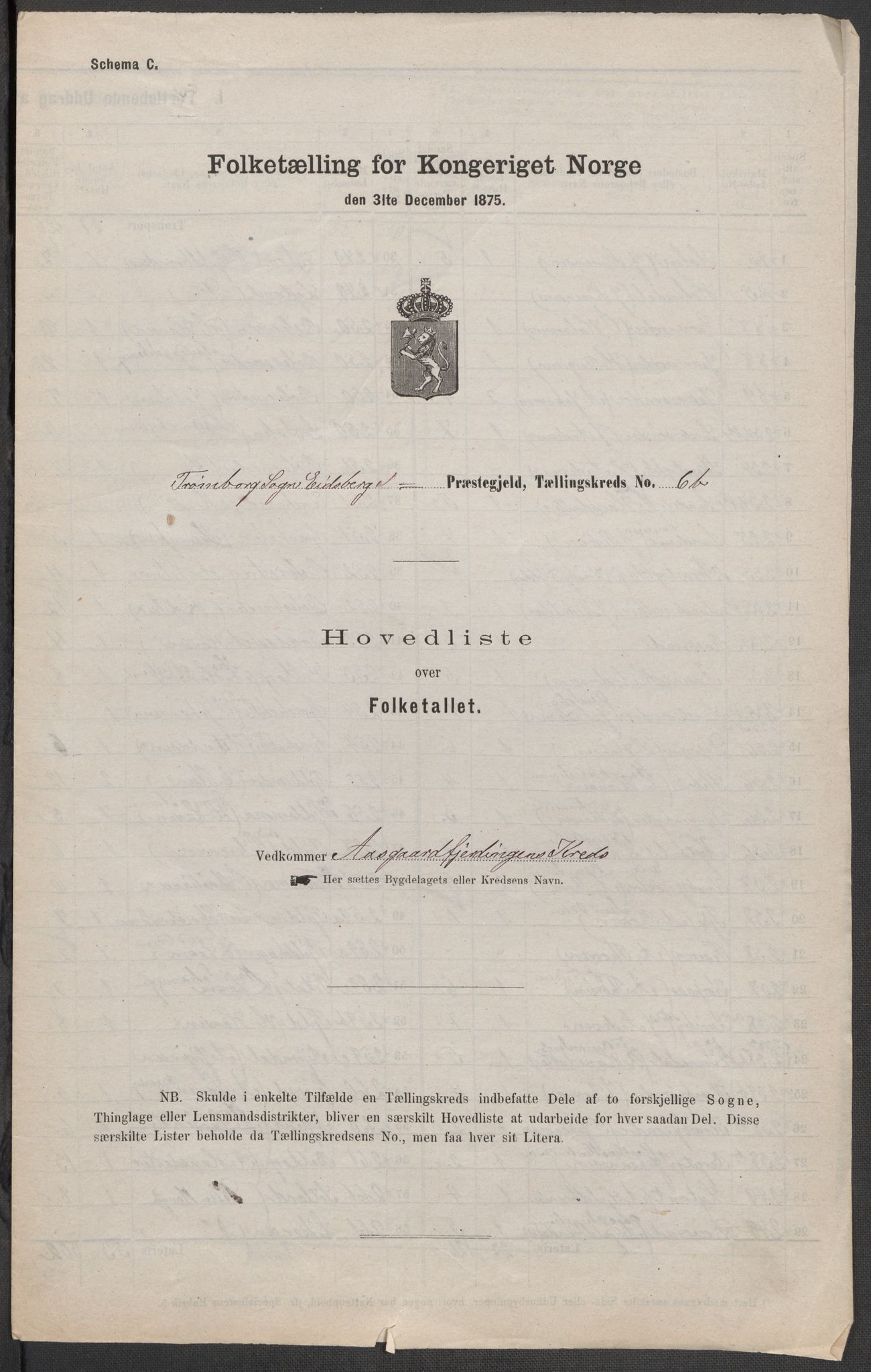 RA, Folketelling 1875 for 0125P Eidsberg prestegjeld, 1875, s. 29