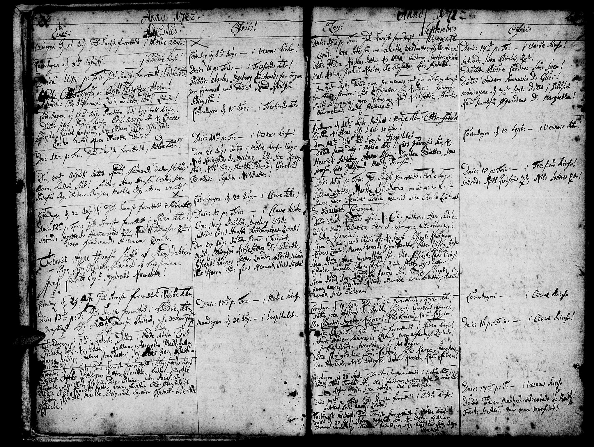 Ministerialprotokoller, klokkerbøker og fødselsregistre - Møre og Romsdal, AV/SAT-A-1454/547/L0599: Ministerialbok nr. 547A01, 1721-1764, s. 22-23