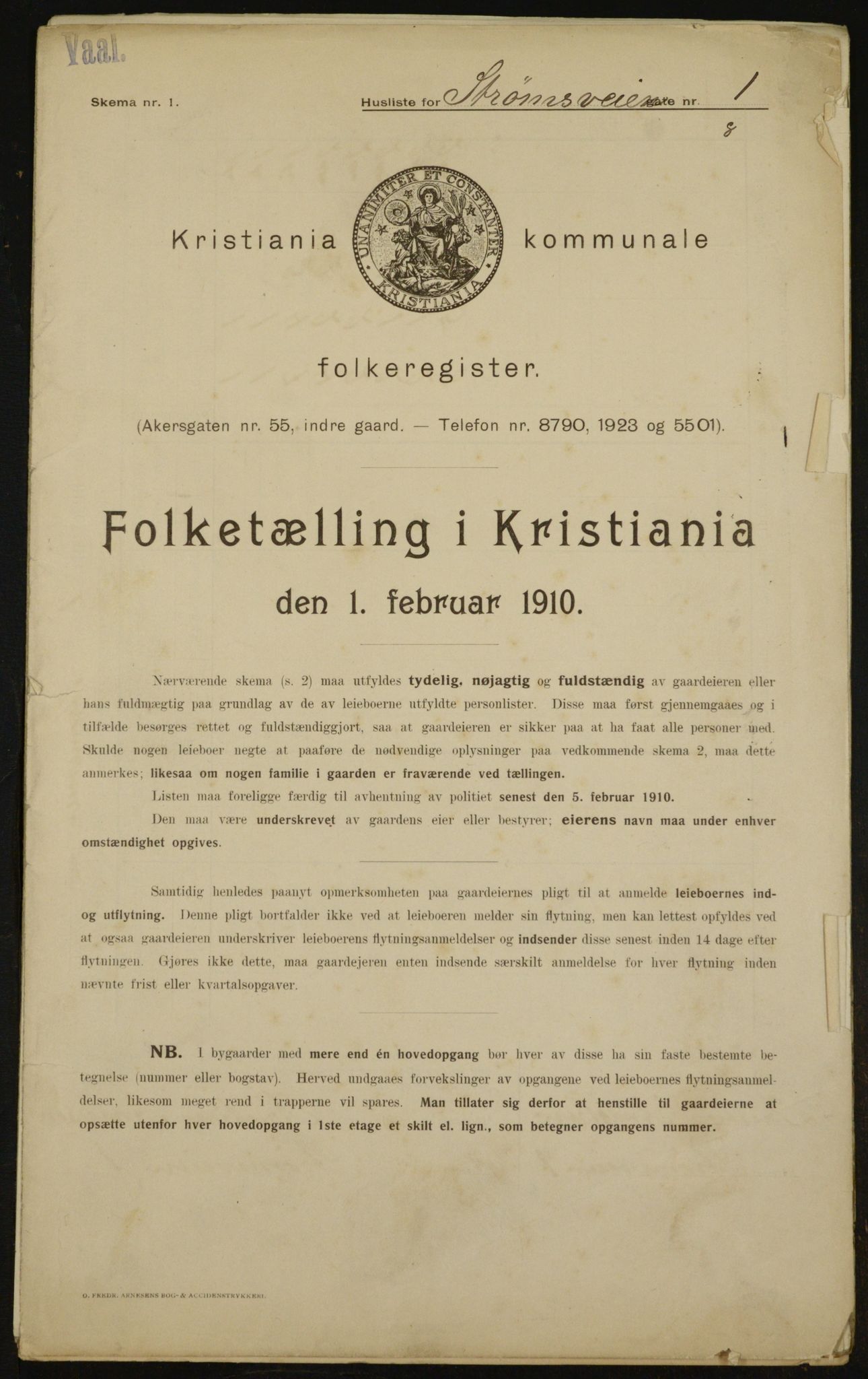 OBA, Kommunal folketelling 1.2.1910 for Kristiania, 1910, s. 98649