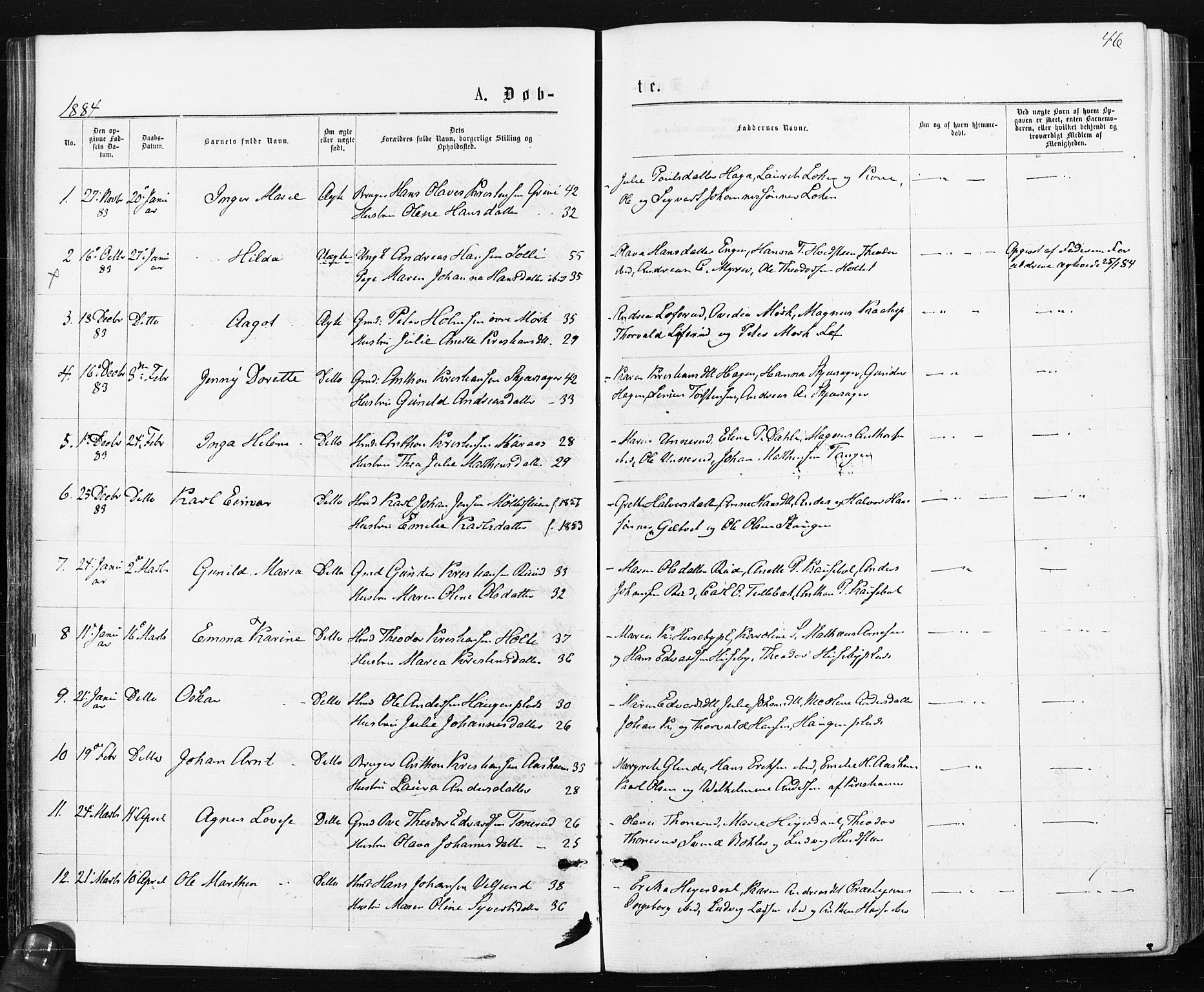 Spydeberg prestekontor Kirkebøker, SAO/A-10924/F/Fa/L0007: Ministerialbok nr. I 7, 1875-1885, s. 46