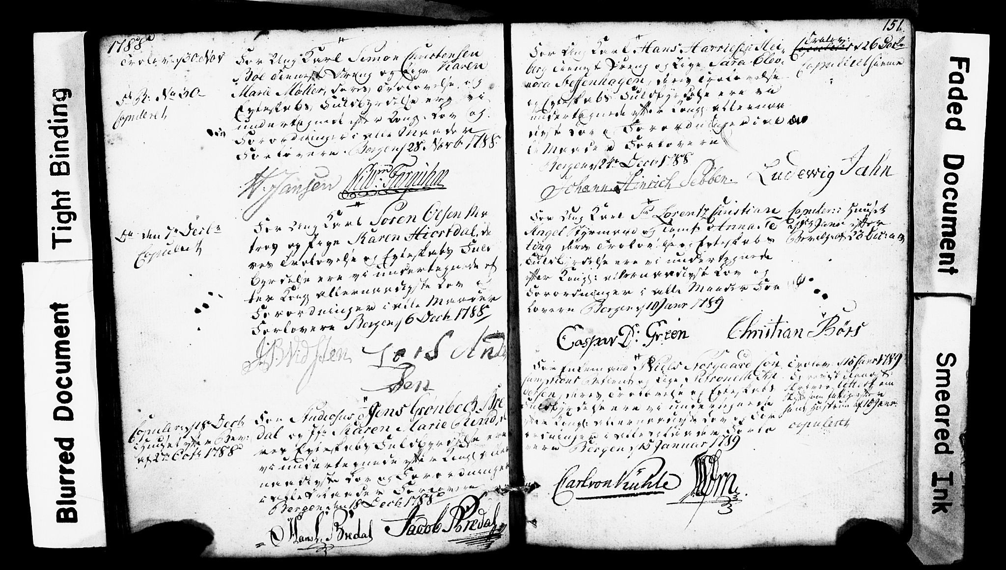 Domkirken sokneprestembete, SAB/A-74801: Forlovererklæringer nr. II.5.1, 1767-1792, s. 151