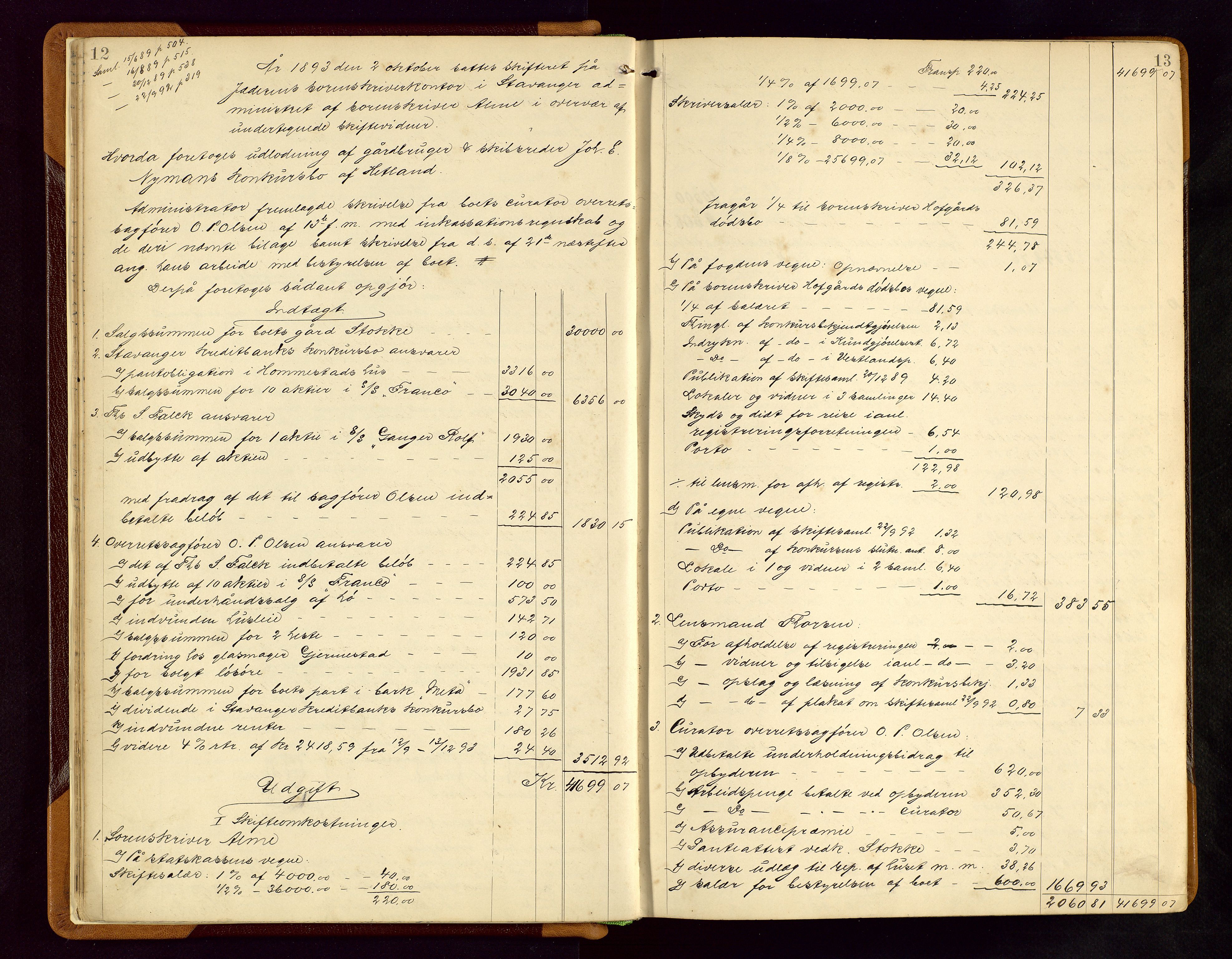 Jæren sorenskriveri, AV/SAST-A-100310/01/5/50/50BB/L0005: SKIFTEUTLODNINGSPROTOKOLL, 1893-1900, s. 12-13