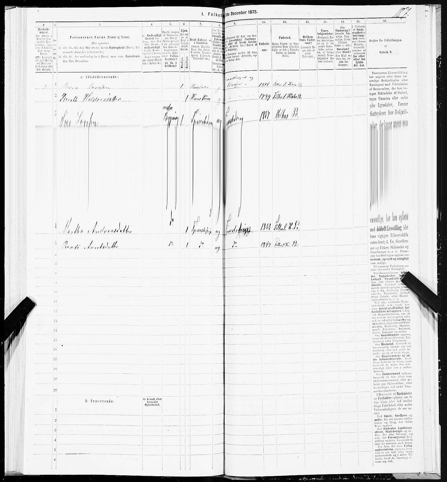 SAT, Folketelling 1875 for 1662P Klæbu prestegjeld, 1875, s. 2187