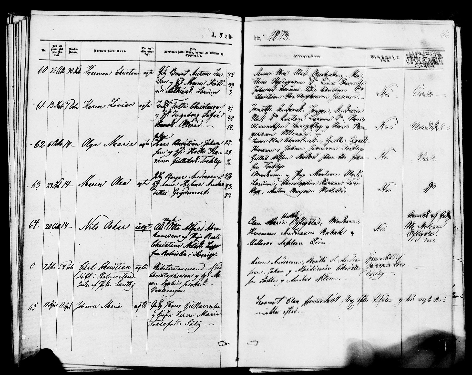Våle kirkebøker, AV/SAKO-A-334/F/Fa/L0010: Ministerialbok nr. I 10, 1861-1877, s. 66