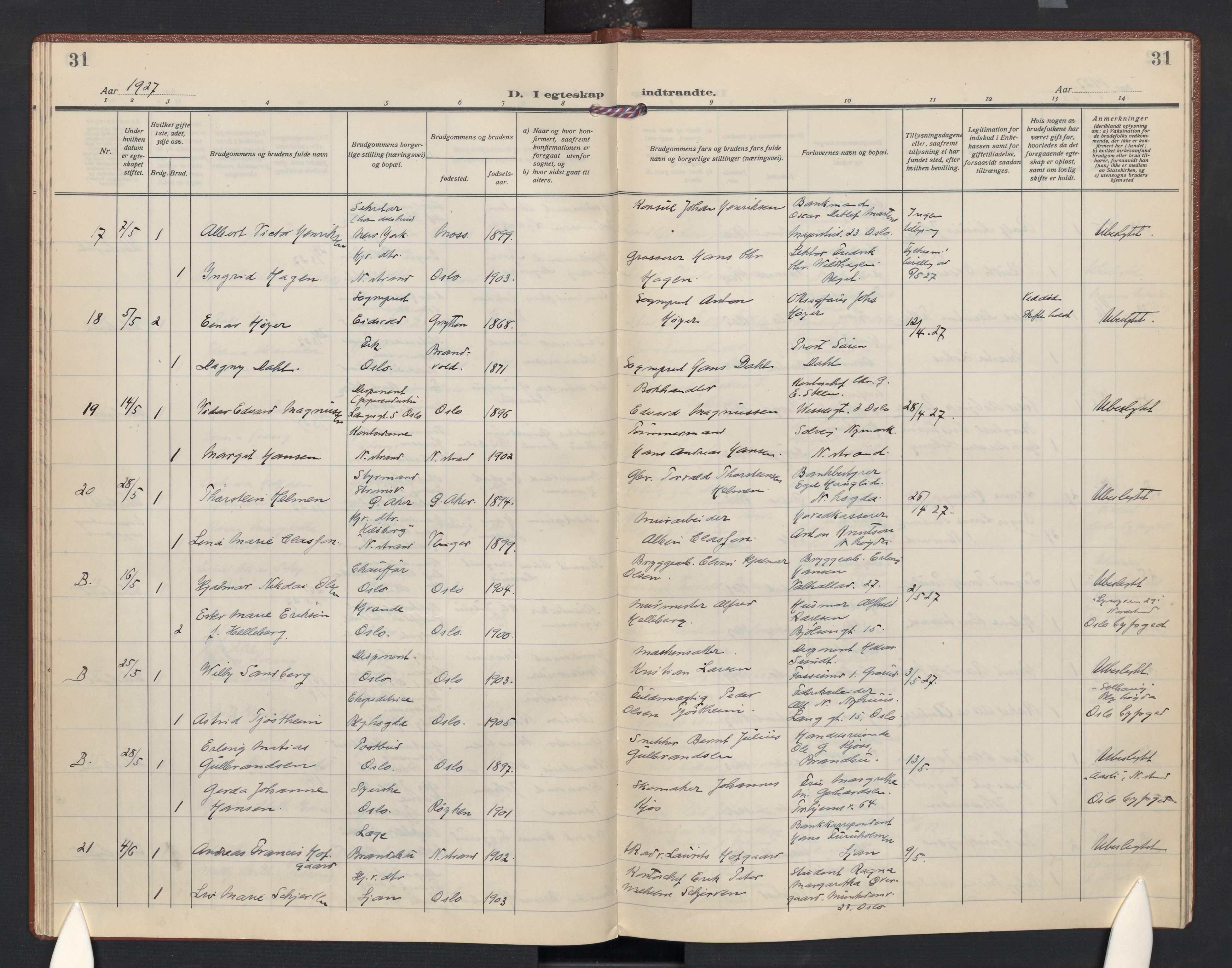 Nordstrand prestekontor Kirkebøker, AV/SAO-A-10362a/F/Fa/L0004: Ministerialbok nr. 4, 1924-1930, s. 31