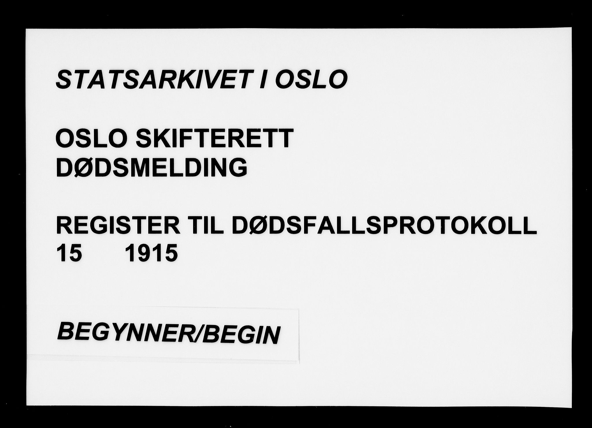 Oslo skifterett, SAO/A-10383/F/Fa/Faa/L0015: Navneregister, 1915