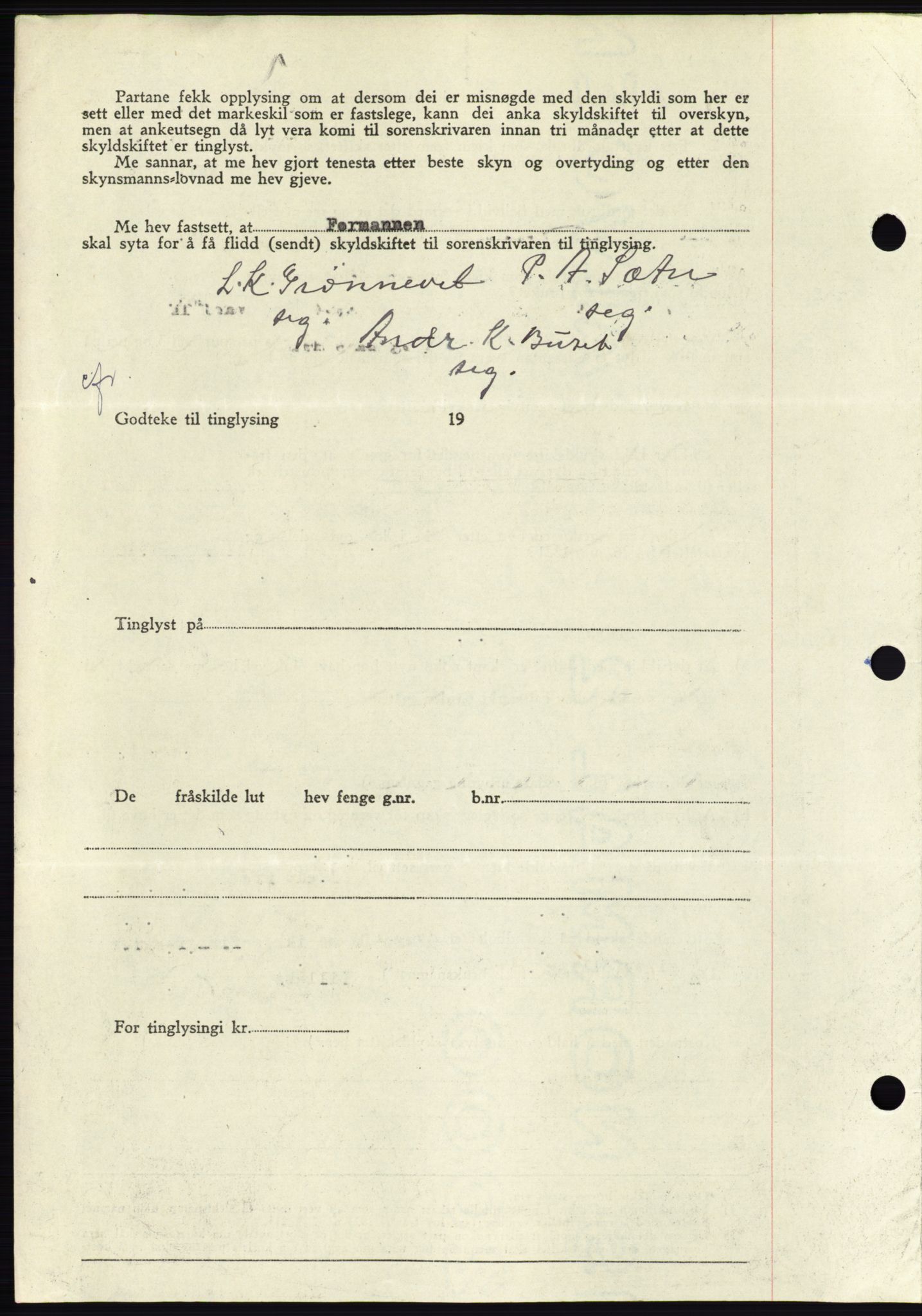 Søre Sunnmøre sorenskriveri, AV/SAT-A-4122/1/2/2C/L0078: Pantebok nr. 4A, 1946-1946, Dagboknr: 372/1946