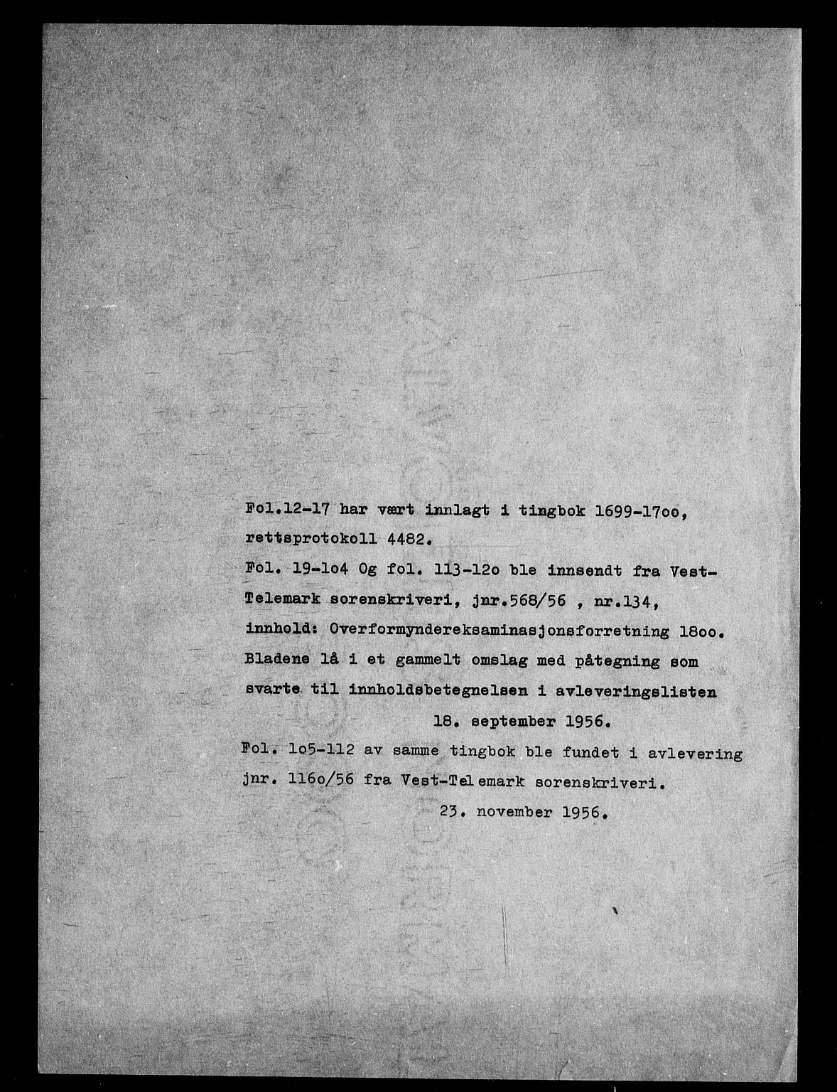 Øvre Telemark østfjelske sorenskriveri, AV/SAKO-A-213/F/Fa/Faa/L0020b: Tingbok, 1699-1700