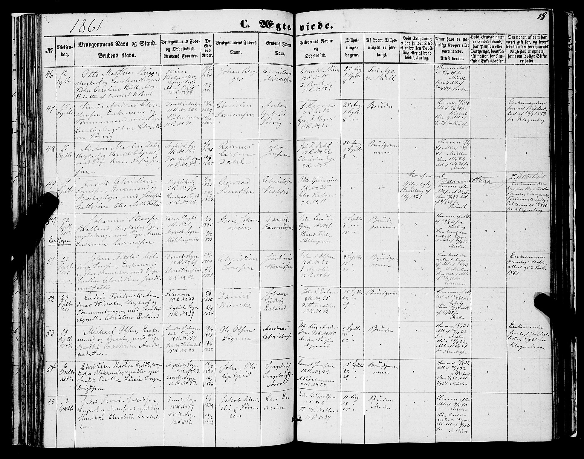 Domkirken sokneprestembete, AV/SAB-A-74801/H/Haa/L0034: Ministerialbok nr. D 2, 1853-1874, s. 83