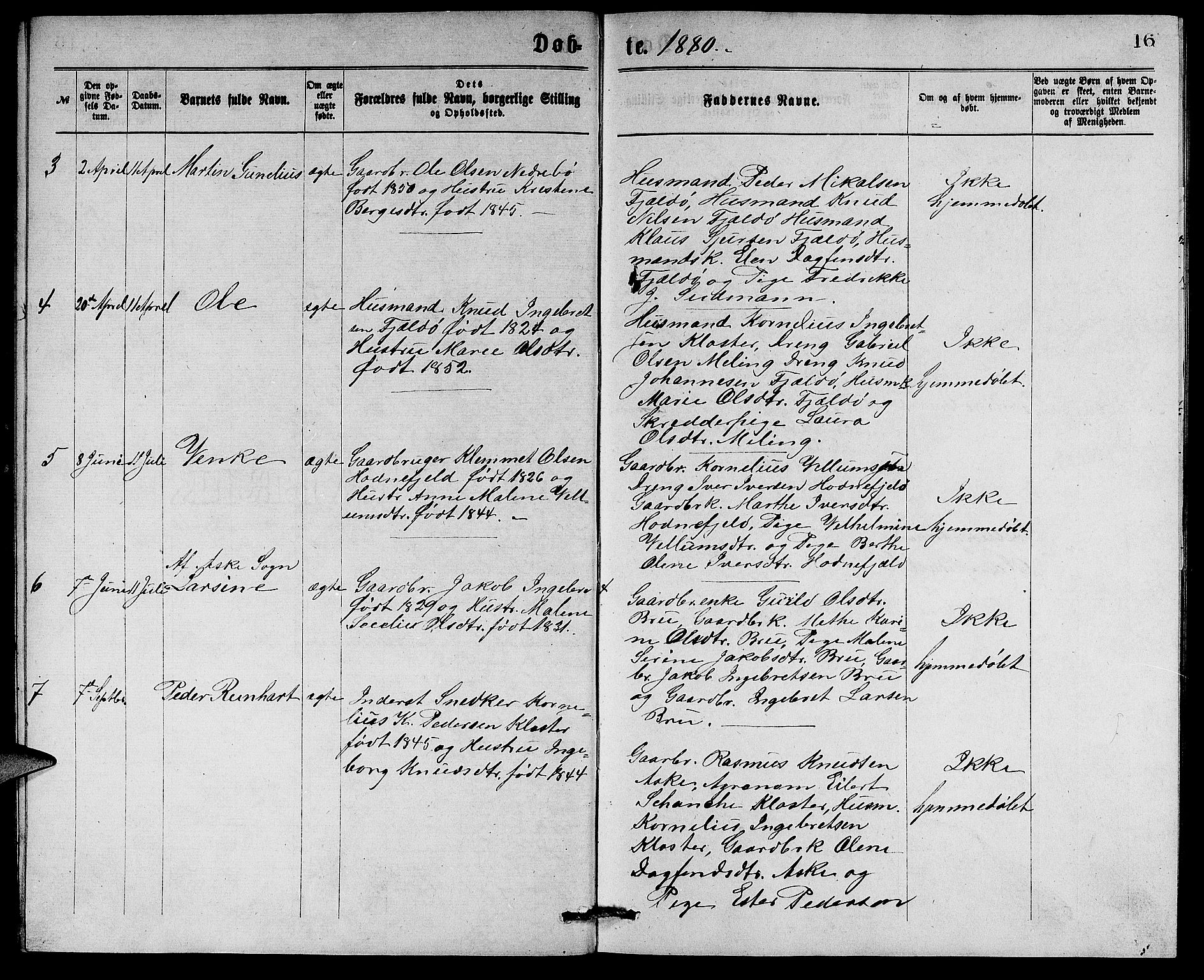 Rennesøy sokneprestkontor, AV/SAST-A -101827/H/Ha/Hab/L0004: Klokkerbok nr. B 4, 1870-1889, s. 16