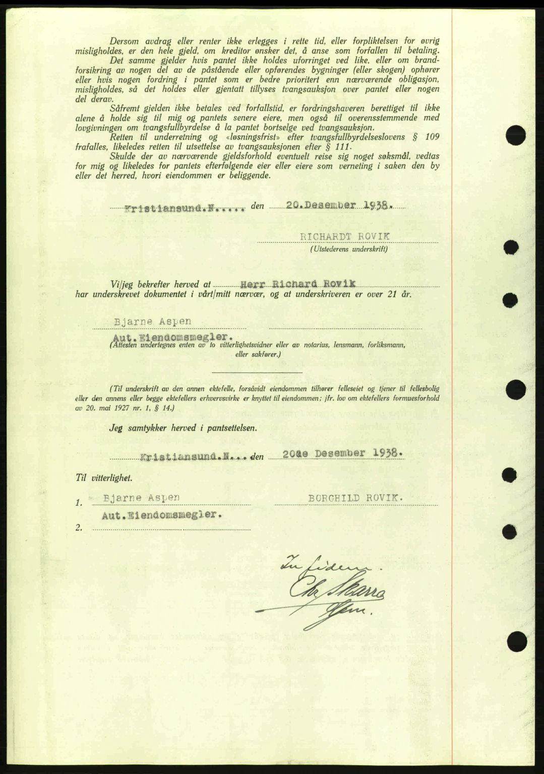 Kristiansund byfogd, AV/SAT-A-4587/A/27: Pantebok nr. 31, 1938-1939, Dagboknr: 928/1938