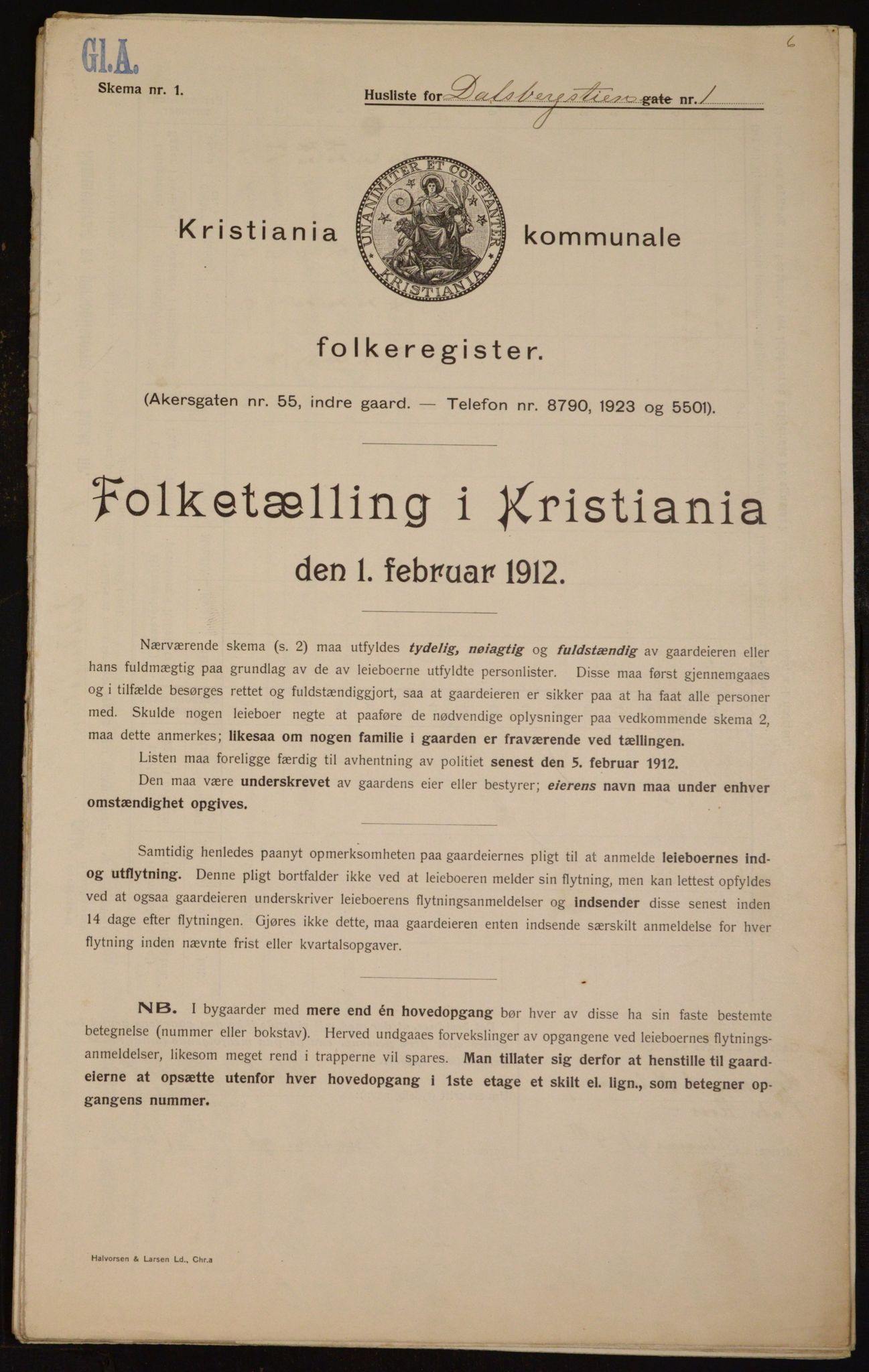 OBA, Kommunal folketelling 1.2.1912 for Kristiania, 1912, s. 13897