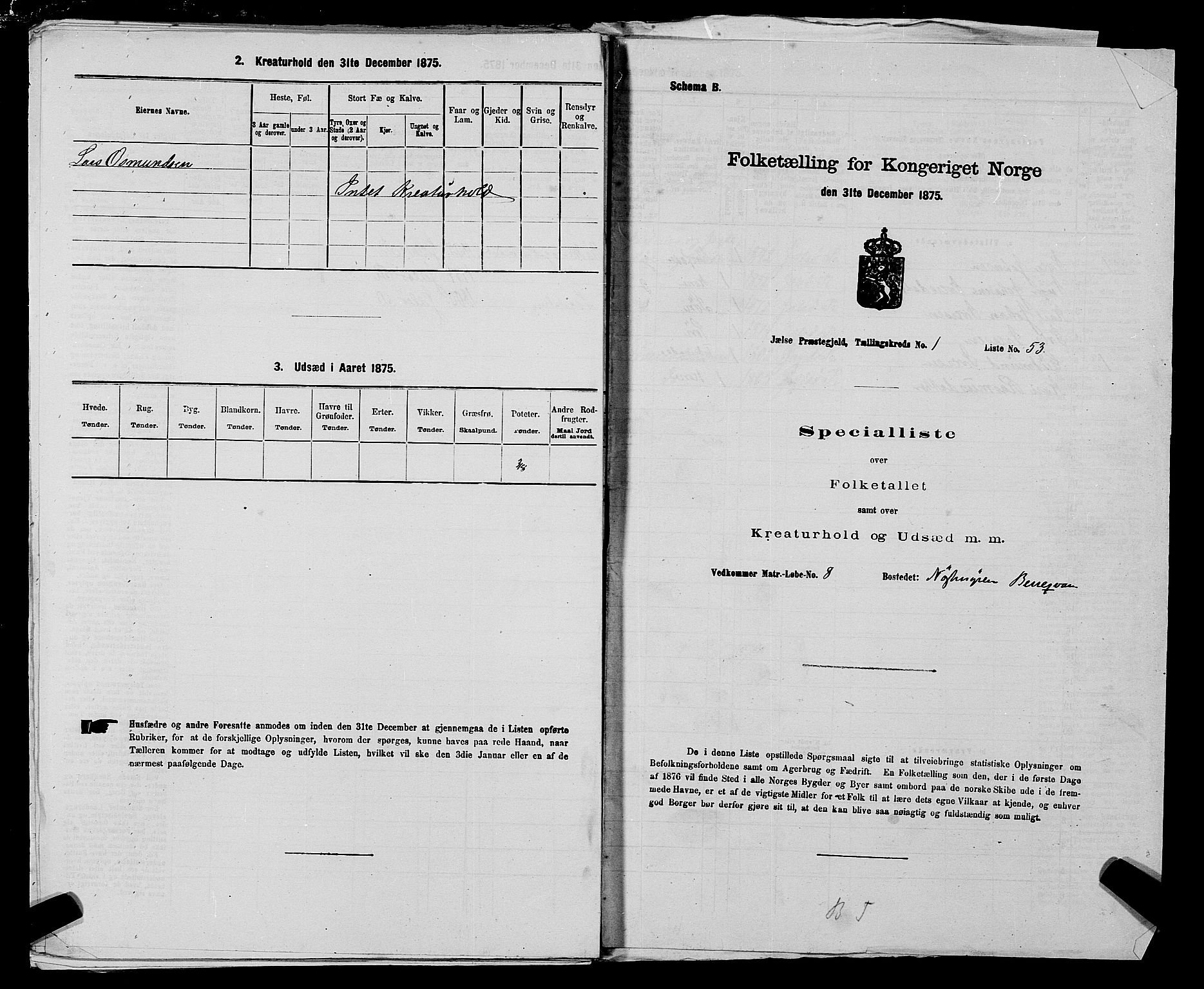 SAST, Folketelling 1875 for 1138P Jelsa prestegjeld, 1875, s. 112