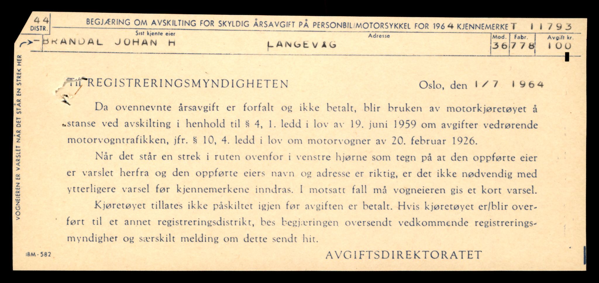 Møre og Romsdal vegkontor - Ålesund trafikkstasjon, SAT/A-4099/F/Fe/L0030: Registreringskort for kjøretøy T 11620 - T 11799, 1927-1998, s. 2511