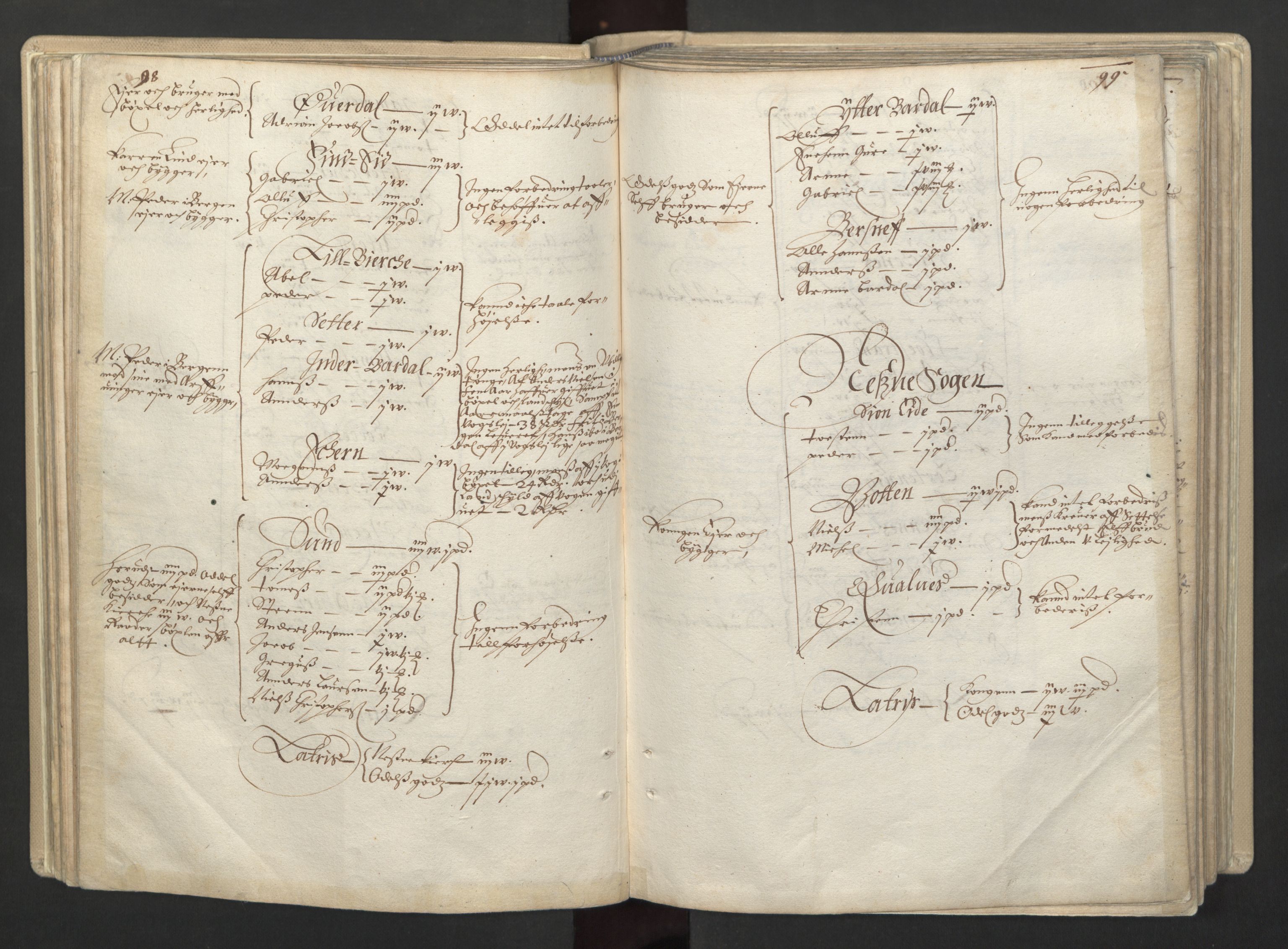 Rentekammeret inntil 1814, Realistisk ordnet avdeling, AV/RA-EA-4070/L/L0030/0001: Nordland lagdømme: / Alminnelig jordebok for Helgeland, Salten, Lofoten, Vesterålen, Andenes og Senja., 1661, s. 98-99