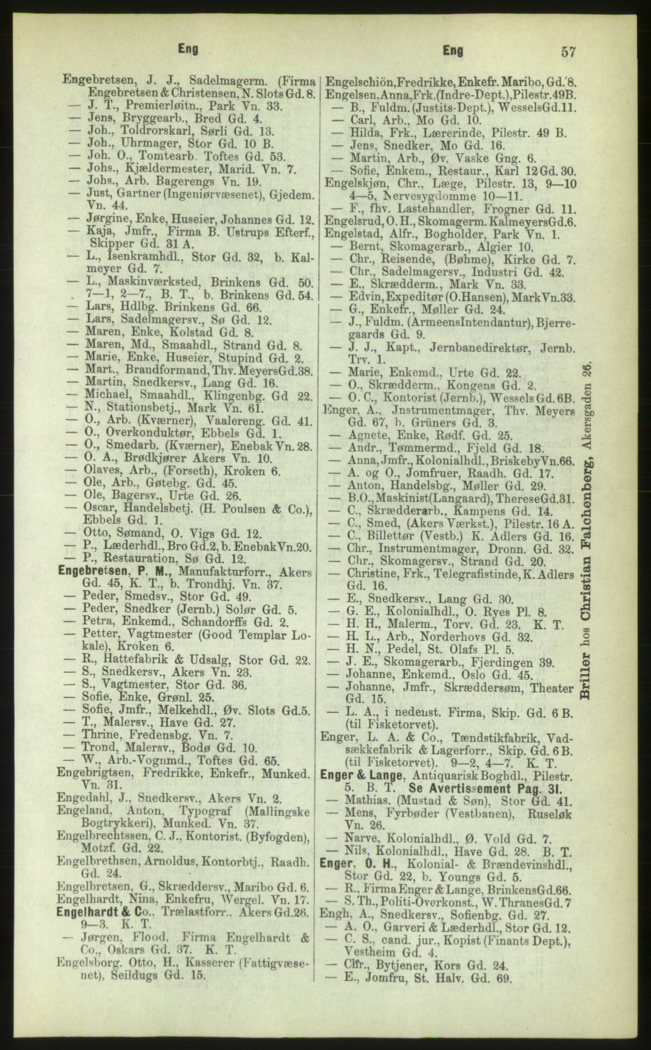 Kristiania/Oslo adressebok, PUBL/-, 1883, s. 57