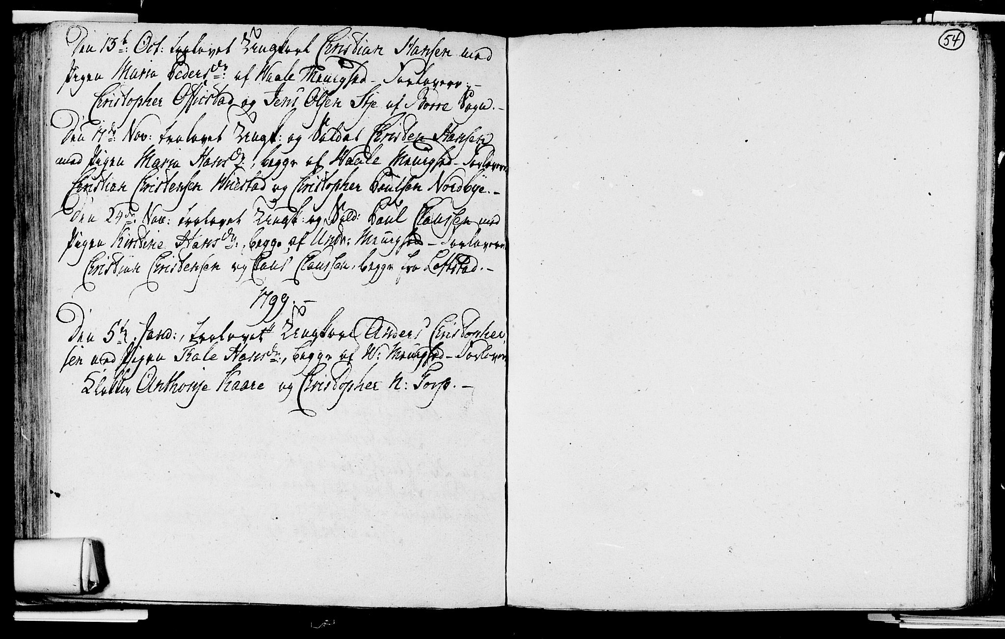 Våle kirkebøker, AV/SAKO-A-334/H/Hb/L0002: Forlovererklæringer nr. 2, 1756-1799, s. 54