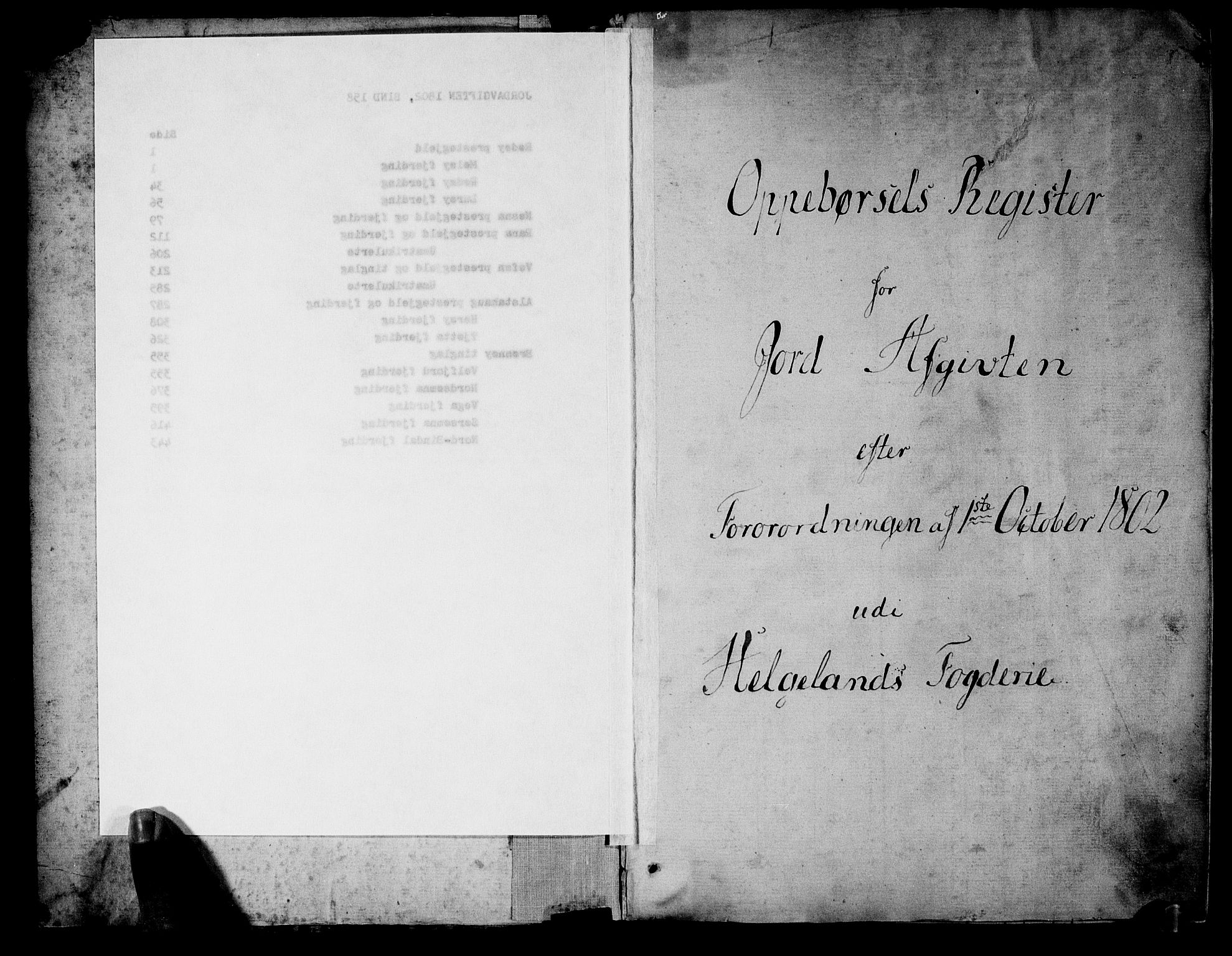 Rentekammeret inntil 1814, Realistisk ordnet avdeling, RA/EA-4070/N/Ne/Nea/L0158: Helgeland fogderi. Oppebørselsregister, 1803-1804, s. 2