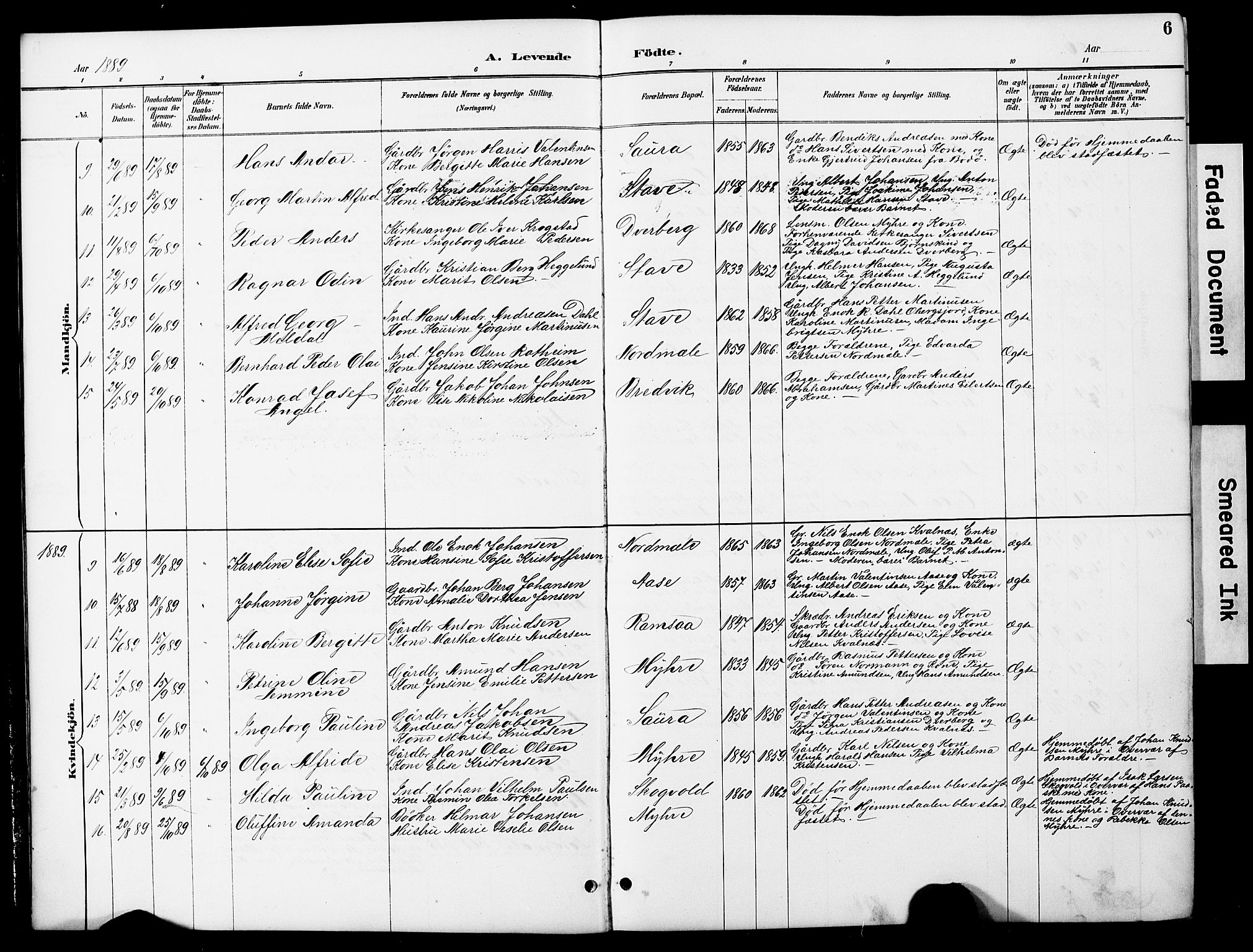 Ministerialprotokoller, klokkerbøker og fødselsregistre - Nordland, AV/SAT-A-1459/897/L1413: Klokkerbok nr. 897C03, 1887-1903, s. 6